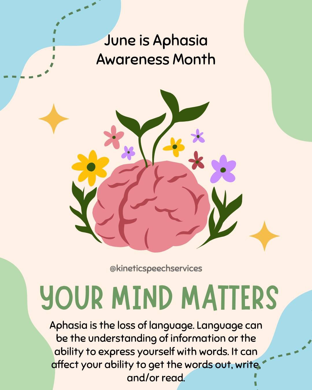 June is Aphasia Awareness month. At Kinetic Speech Services, we have not one but two speech-language pathologists who can help you on your journey to improving your speech and language.

Also, did you know we host a monthly aphasia friendly book club