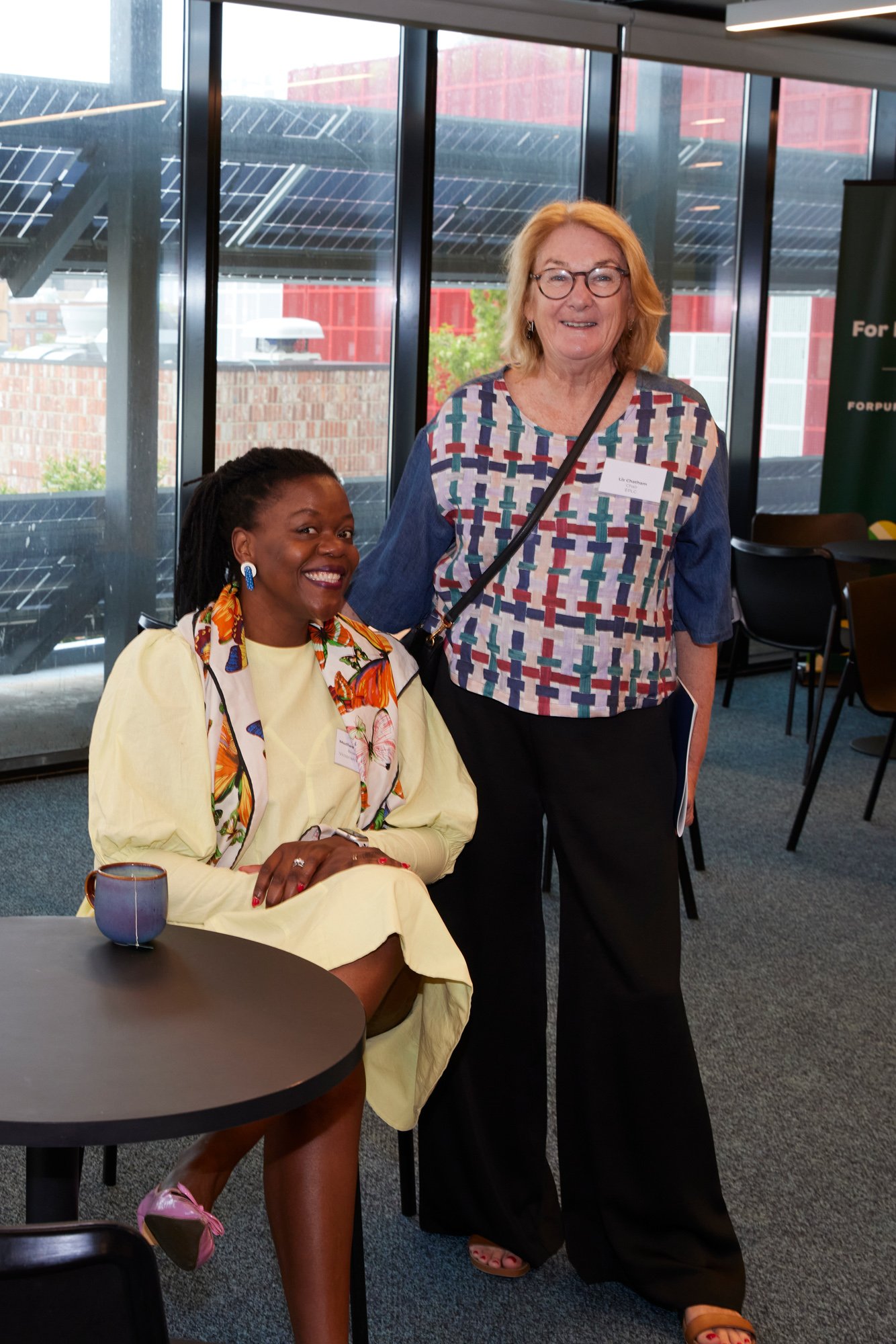 EPLC Board Chair Liz Chatham with Victorian Women's Trust Board Member Mudiwa (Dee) Chipungu