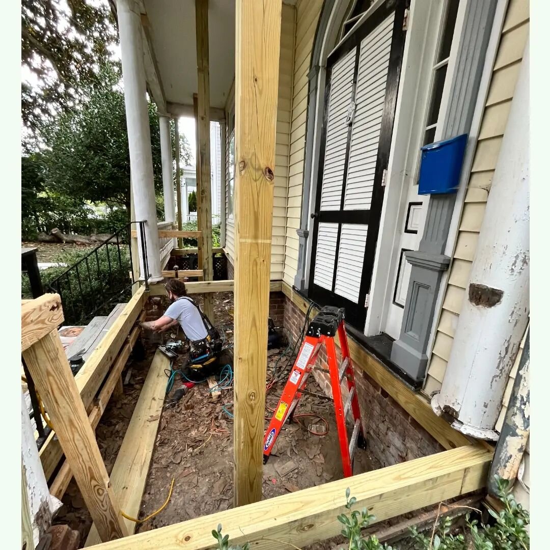 We figure on redoing all of the front porches in Richmond. So let us know when you are ready. It's tempting for folks to want to just patch in tongue and groove boards when some are obviously rotten. But it's when you take them all up that you discov