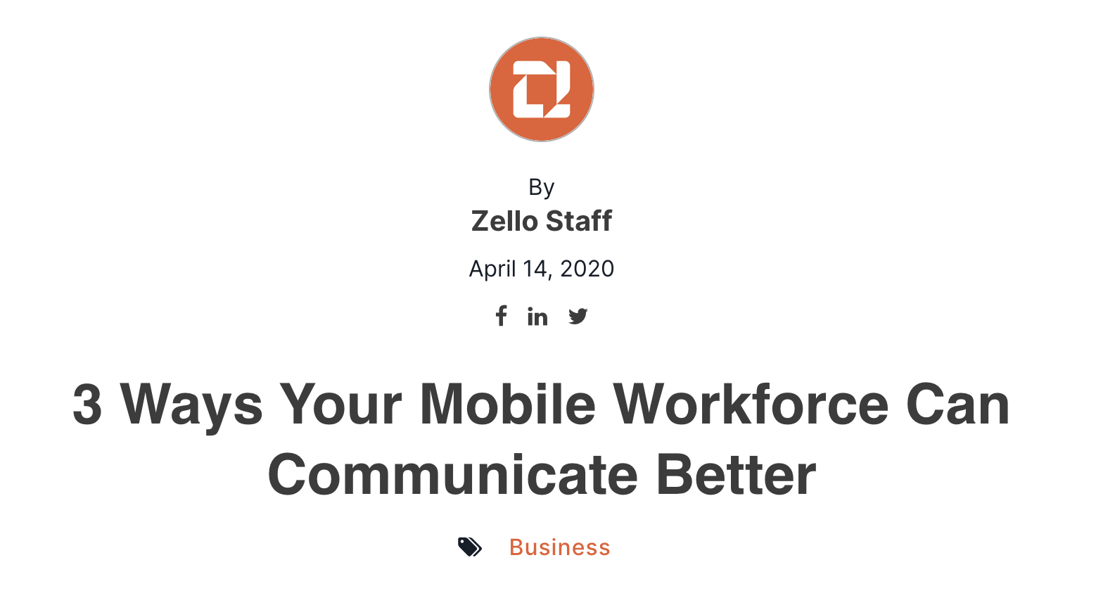 Title of article