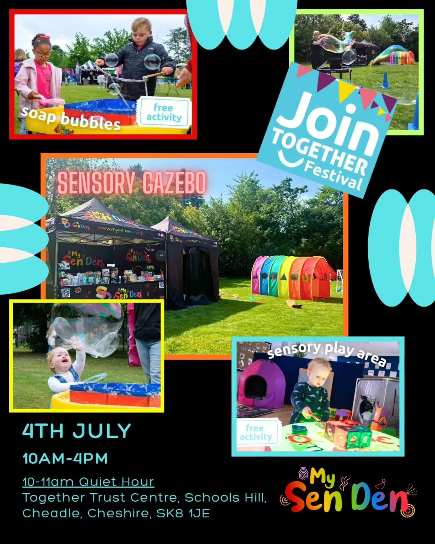 Book Now For This Amazing Festival! 🥳🎉

📌 Together Trust Cheadle 

📆 4th July

⏰️ 10- 4pm Quiet Time 10am-11am

It's always an amazing day
#SEN #SEND #togethertrust #stockport #familyevent
