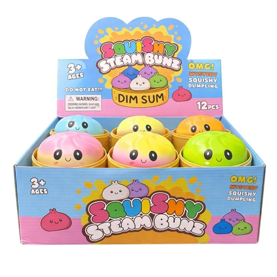 Mystery Squishy Slow Rising Foam Dumpling In Steamer Basket 8.5cm