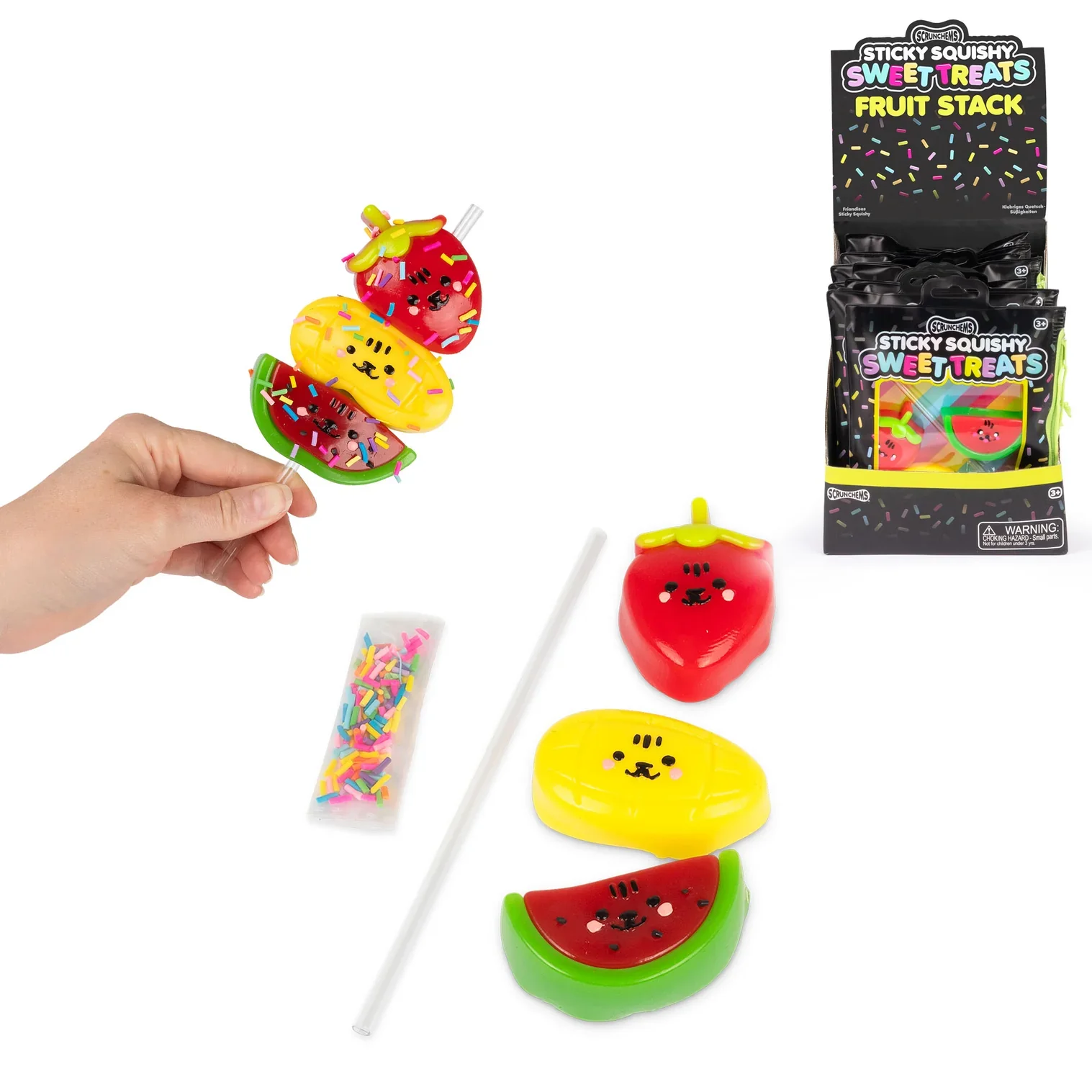 SCRUNCHEMS SWEET TREATS STICKY SQUISHY FRUIT STACK