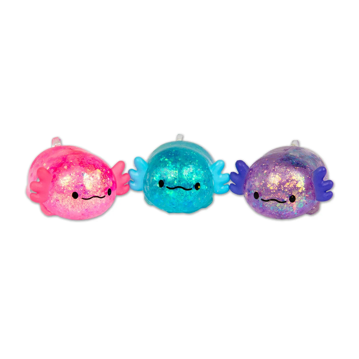 Scrunchems Glitter AXOLOTLS squishy toys small fidgets