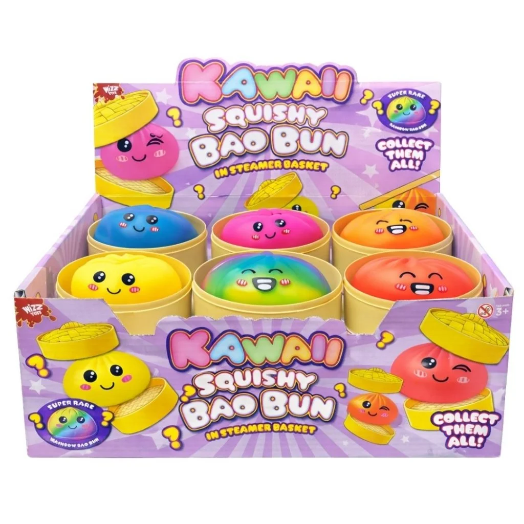 Kawaii Neon Surprise Squishy Bao Bun with Rare Rainbow Dumpling 8.5cm