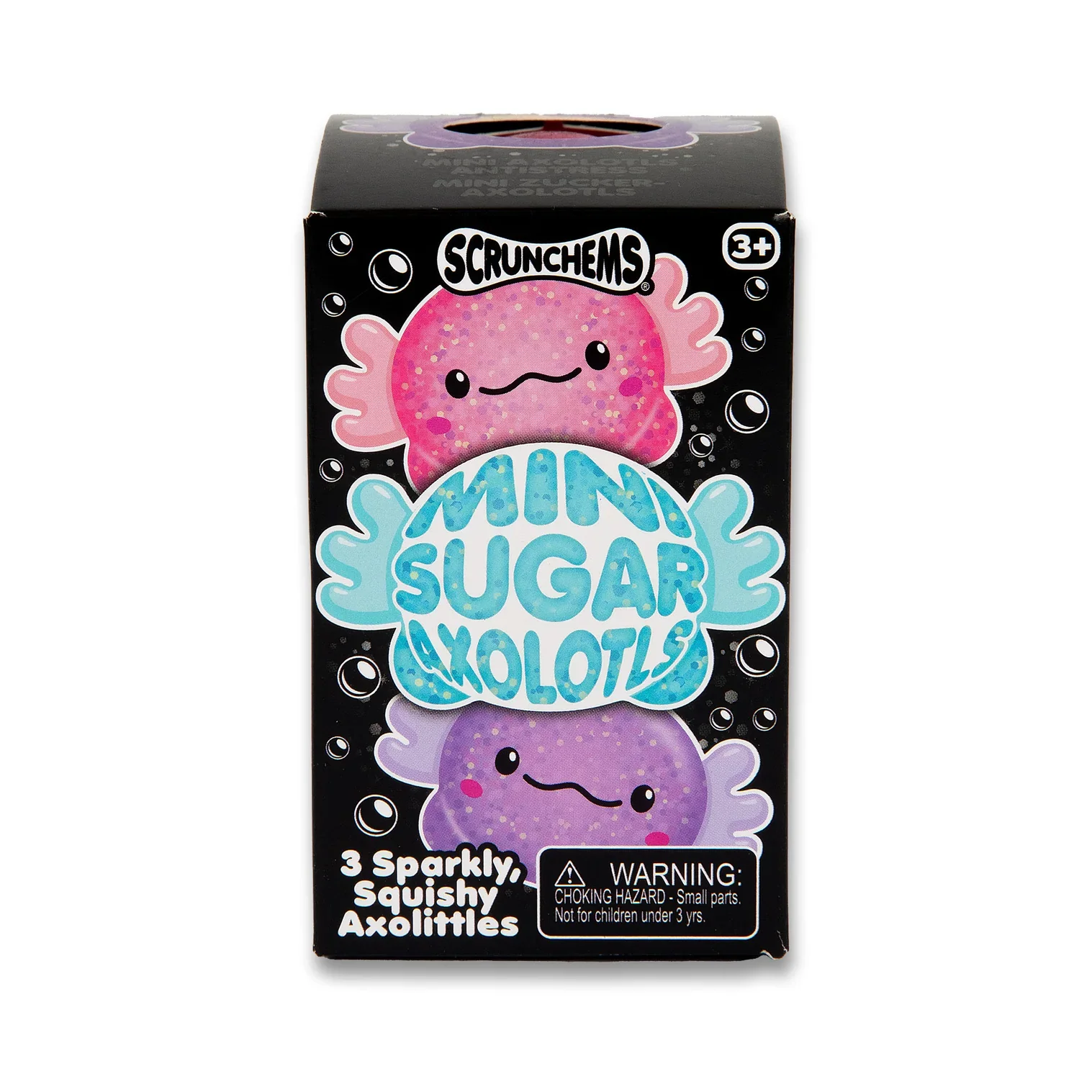 Scrunchems Glitter AXOLOTLS squishy toys small fidgets