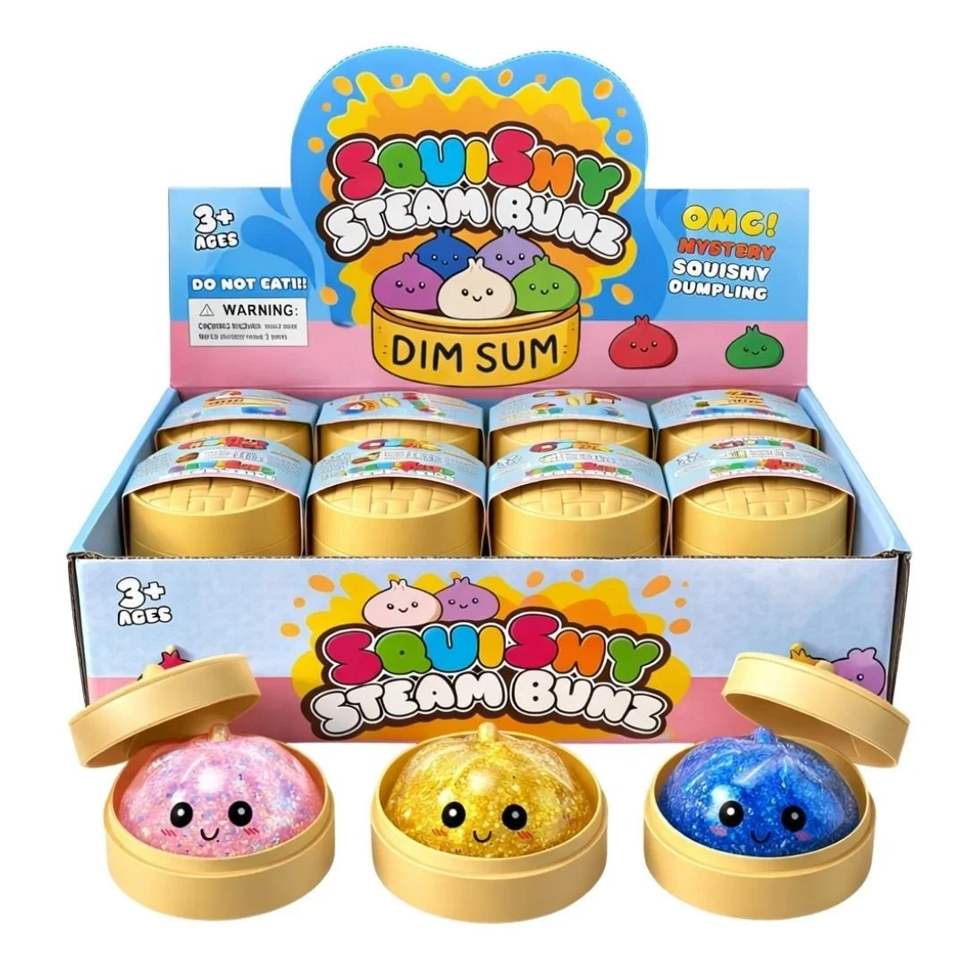 Surprise Glitter Squishy Bao Bun In Dumpling Case 5.5cm