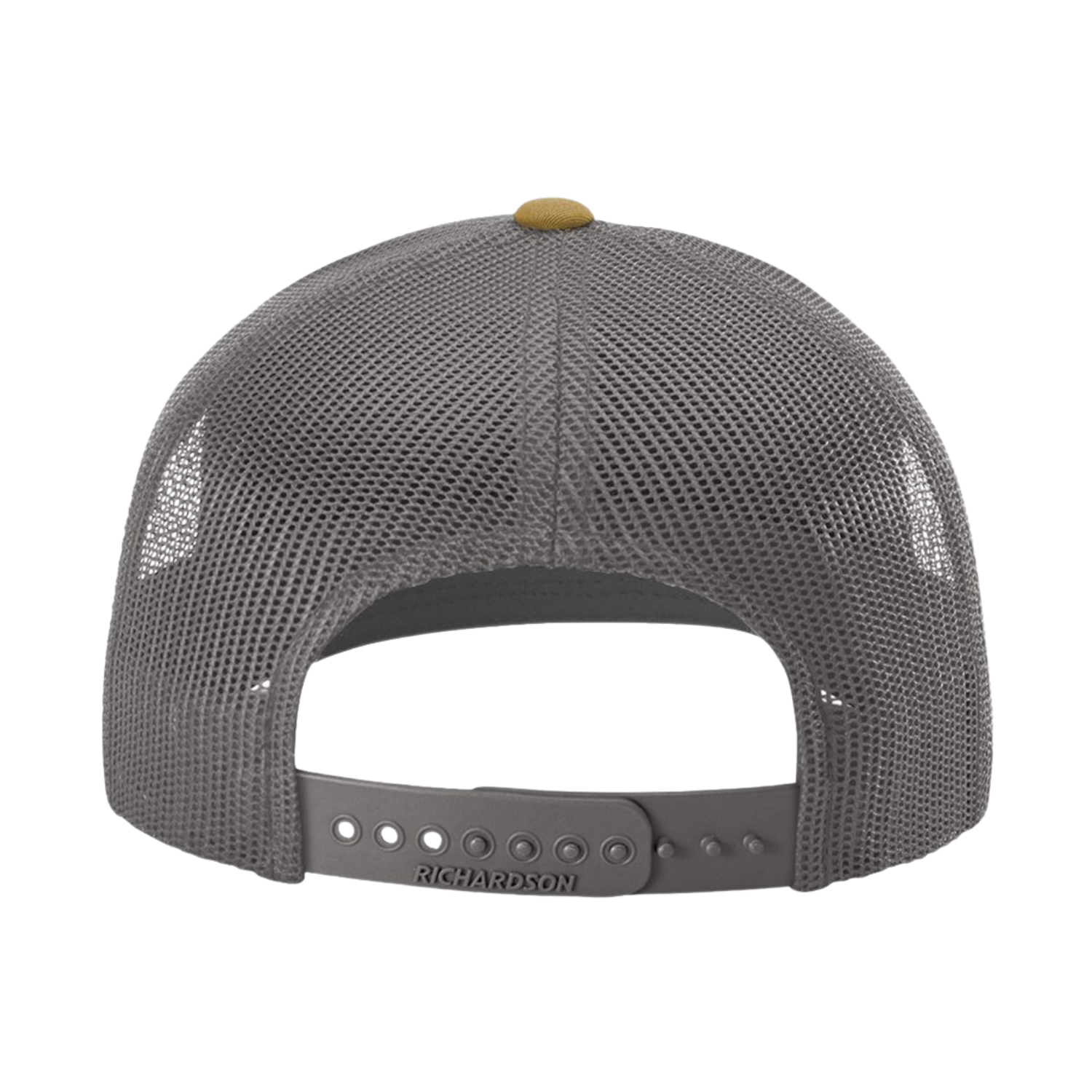 Trucker hat beige charcoal amber  back.png