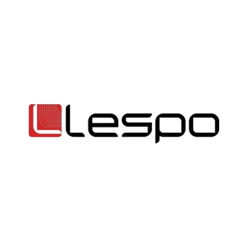 Lespo logo with red square and stylized lines, and black text reading 'Lespo'.