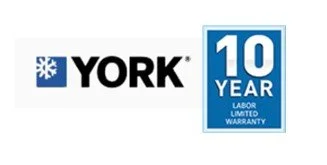 YORK logo with a 10-year limited warranty badge.