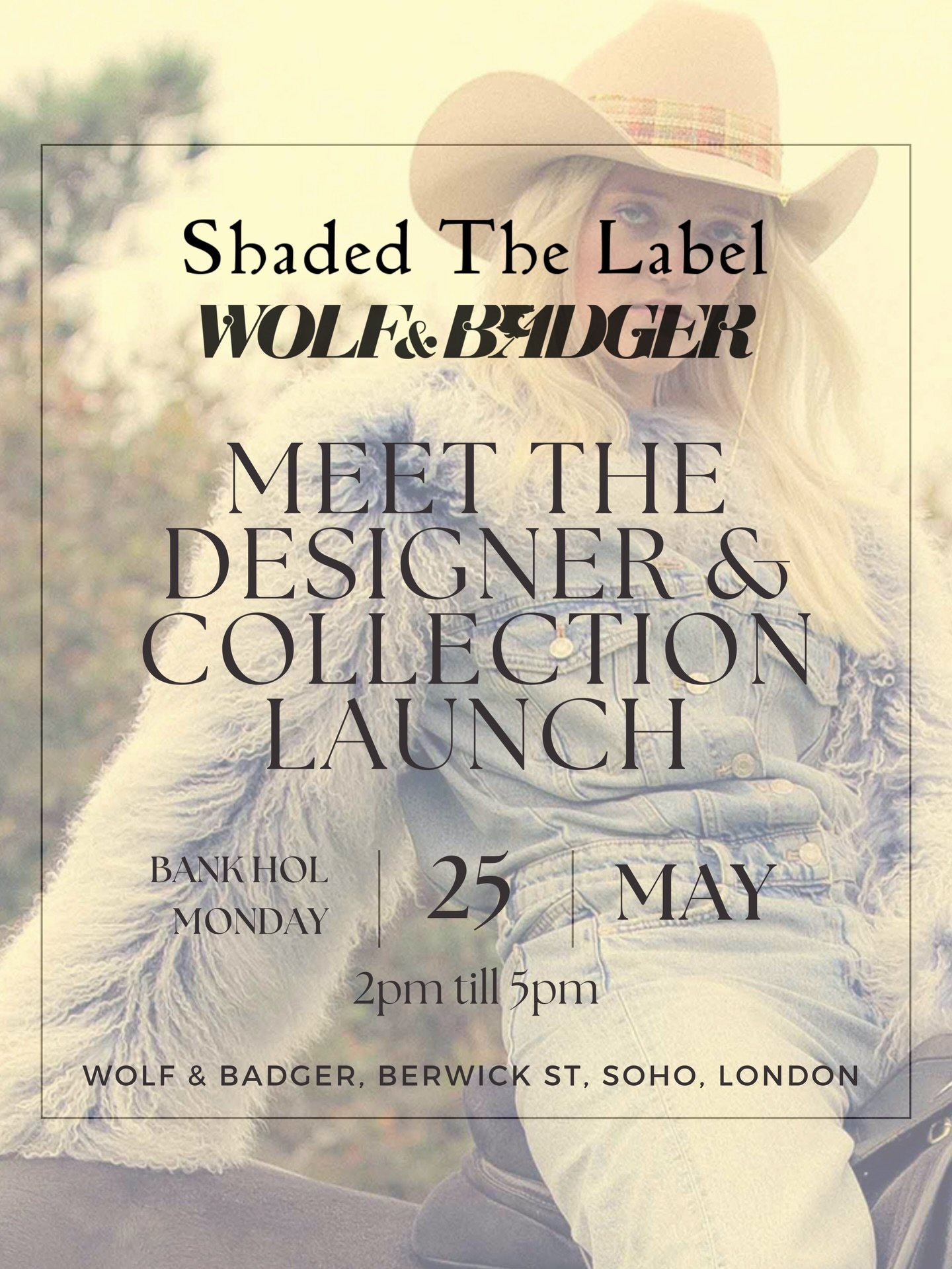 We&rsquo;re heading to London! 🇬🇧 For our first ever founder event on Monday 25th May at @wolfandbadger store on Berwick Street in Soho! I&rsquo;m honestly so excited and slightly nervous, but hopefully you can all be there to support me! I&rsquo;l