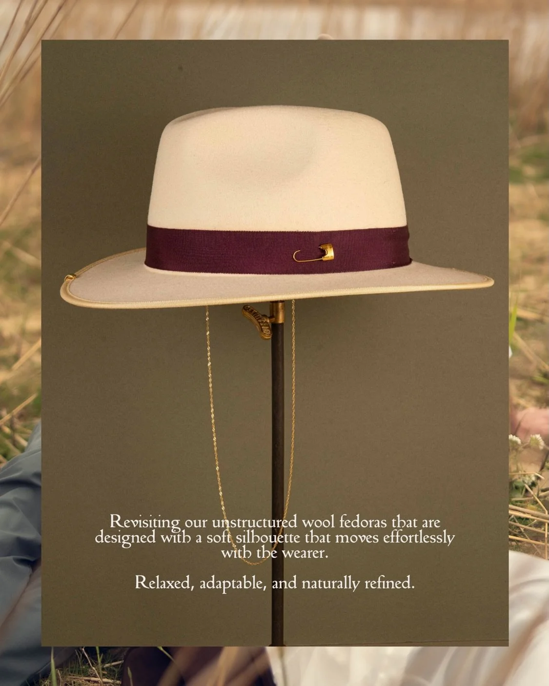 Revisiting our unstructured wool fedoras that are designed with a soft silhouette that moves effortlessly with the wearer. Relaxed, adaptable and naturally refined 🤎 Pictured here is our Herra Fedora in Seashell White. 

#shadedthelabel #fedorahat #