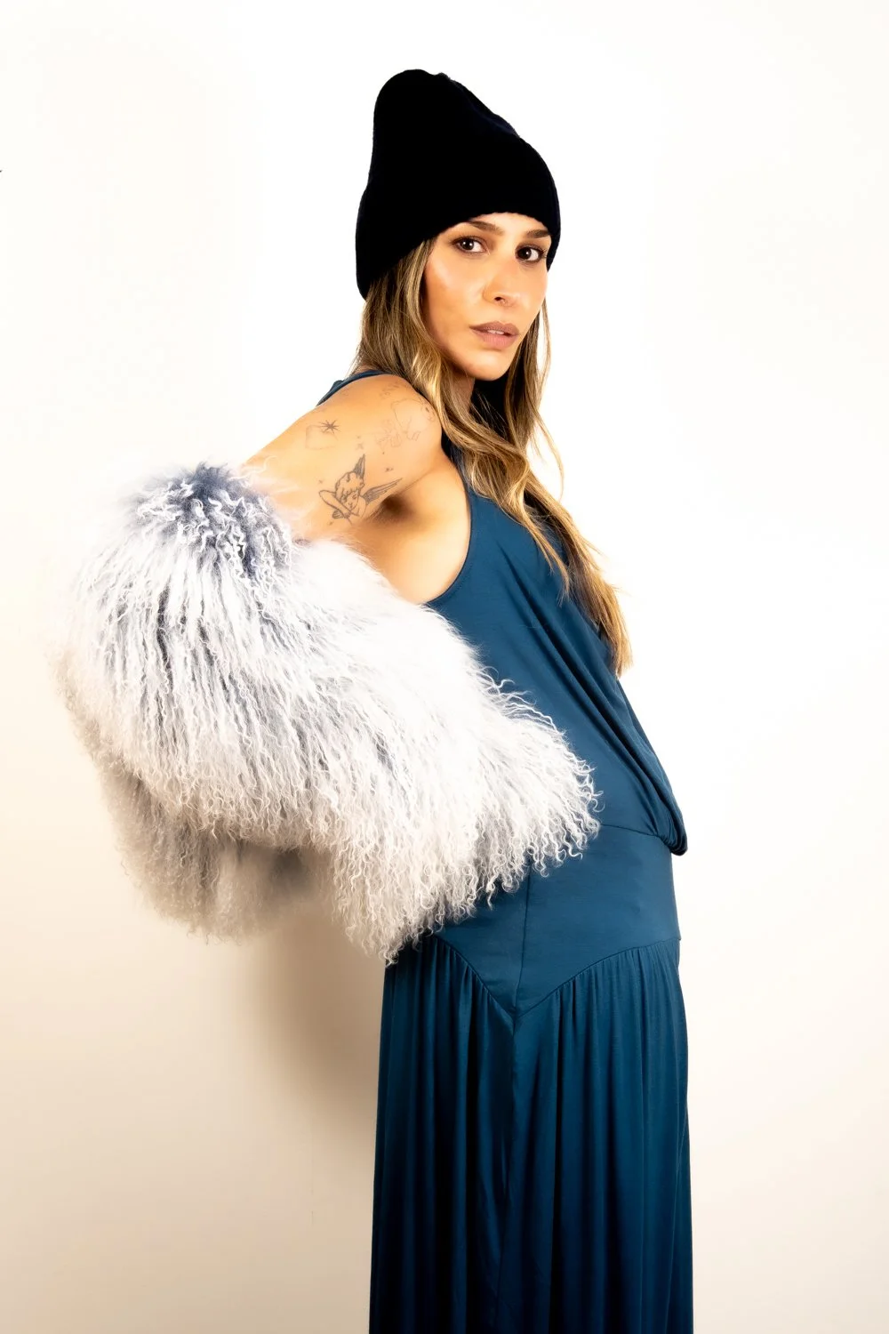 Navy Blue Wool Beanie Hat by Shaded The Label-1.jpg