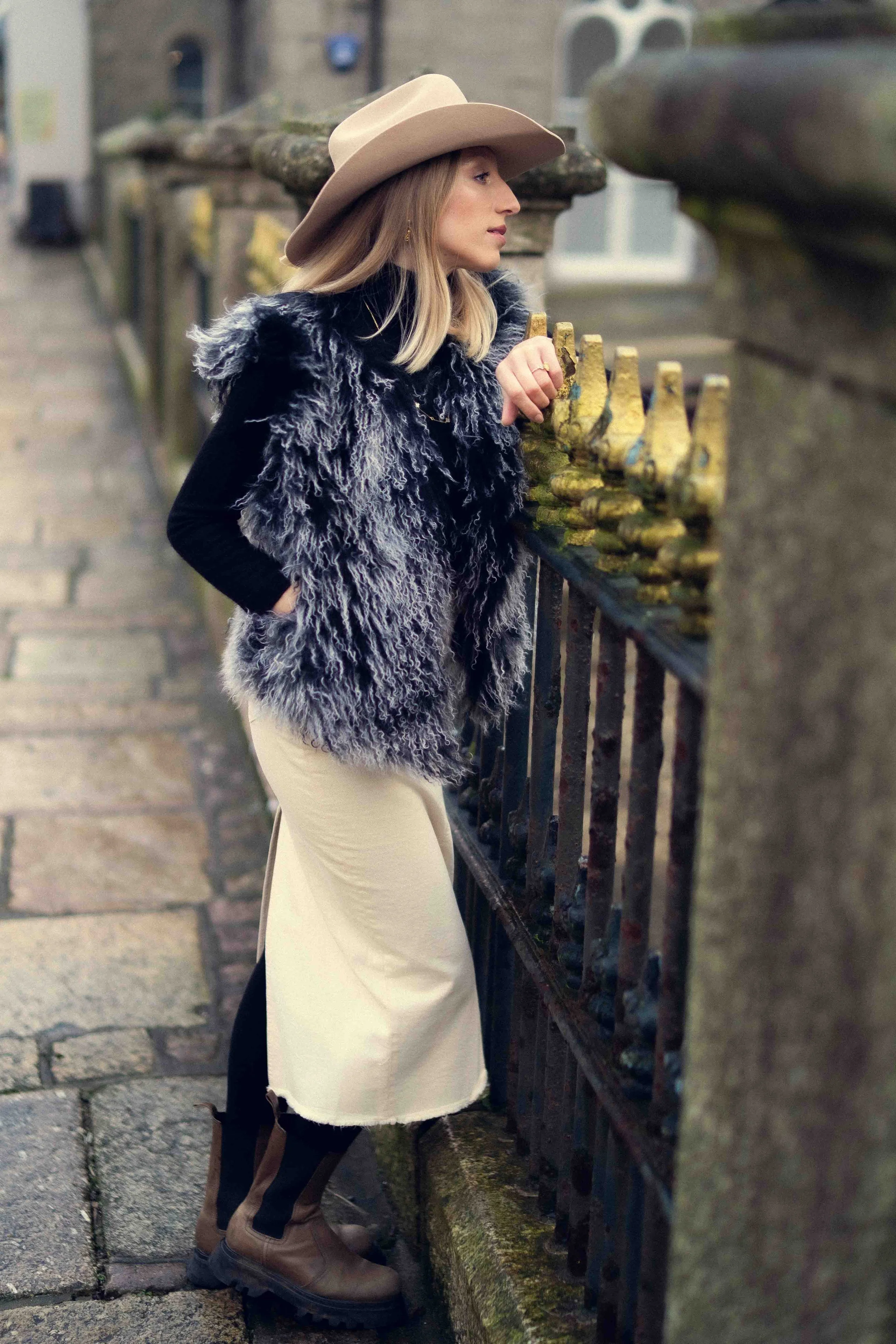 Looe Cream Cowboy Hat on Model at Shaded The Label-16.jpg