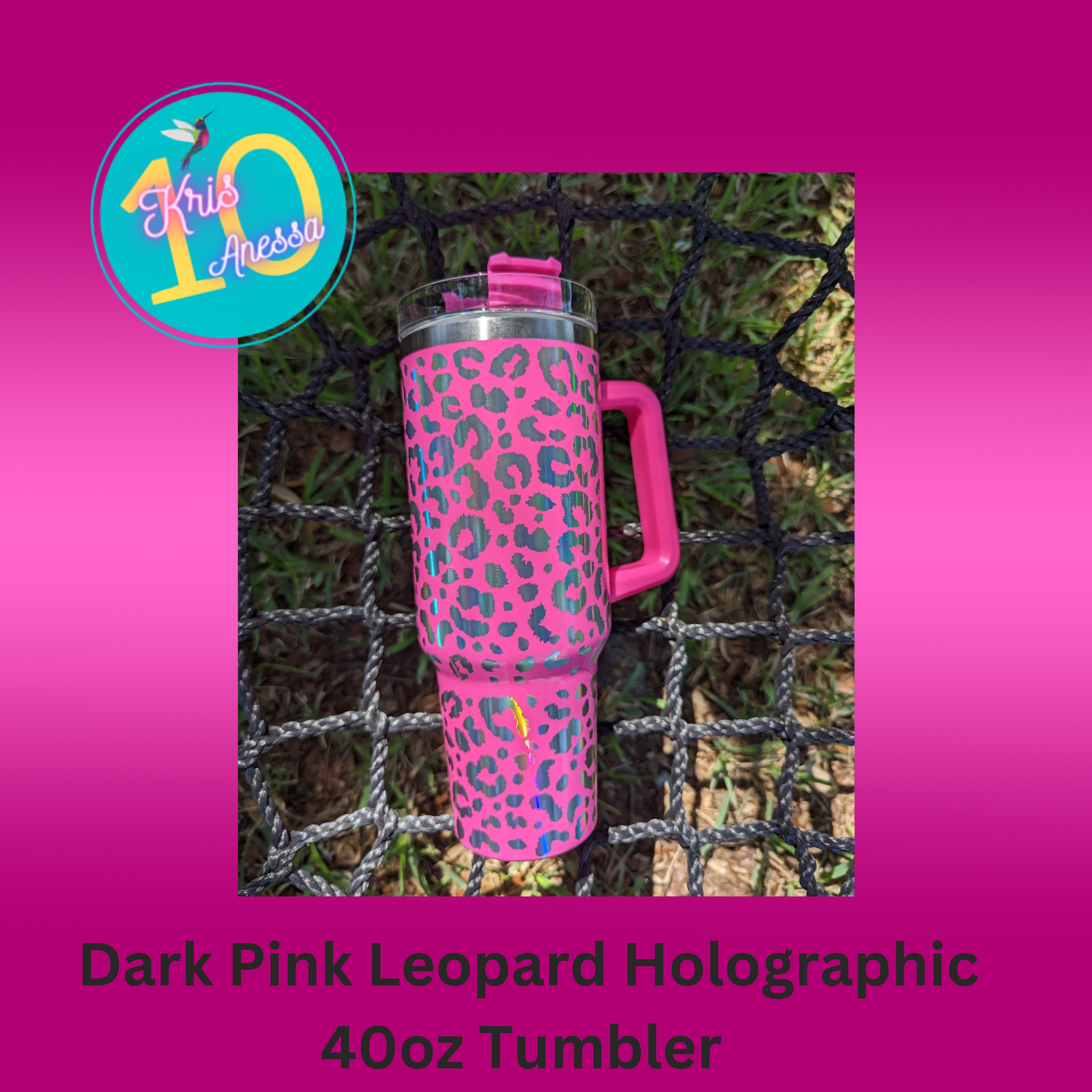 Hot Pink Leopard Tumbler 40 oz