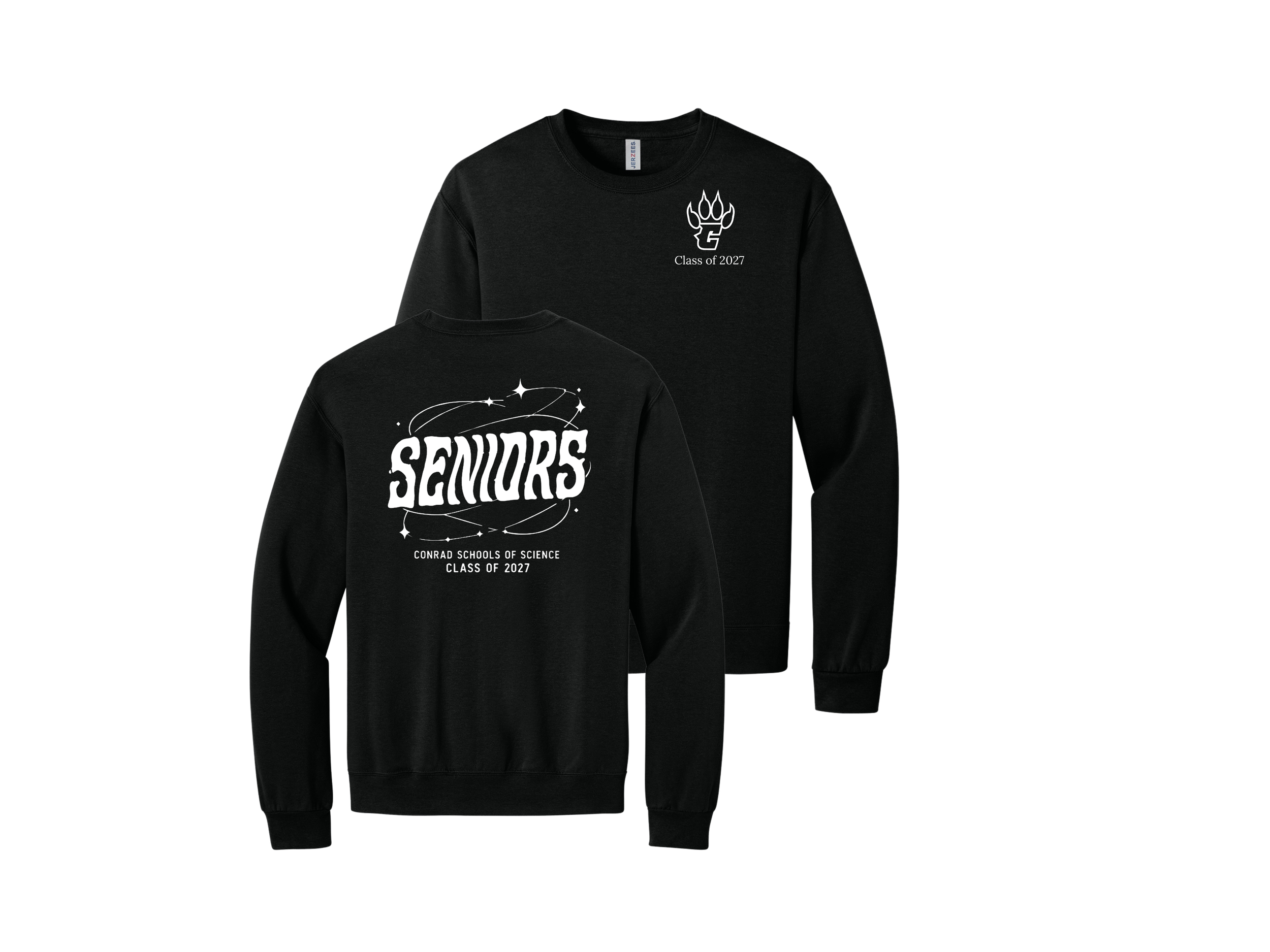 C/O 27 Senior Shop: Senior Stars Jerzees Ultimate Unisex CVC Ring Spun Crewneck Sweatshirt