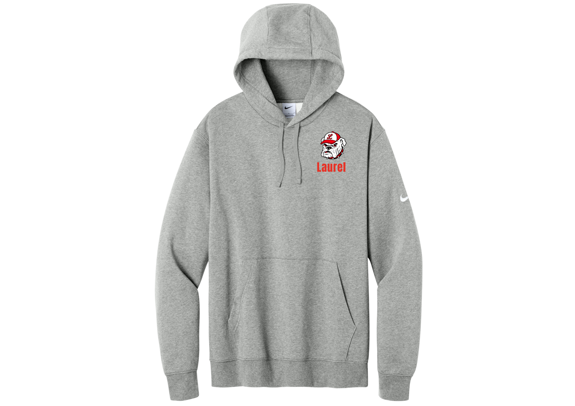 Laurel School District: Laurel Nike Club Fleece Sleeve Swoosh Pullover Hoodie