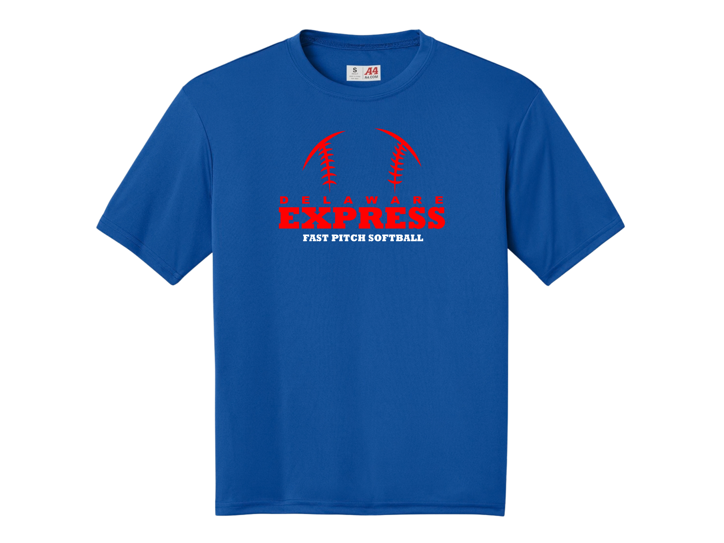 Delaware Express: DE Laces RWB A4 Youth & Adult Performance Cooling T-Shirt w/ optional customization
