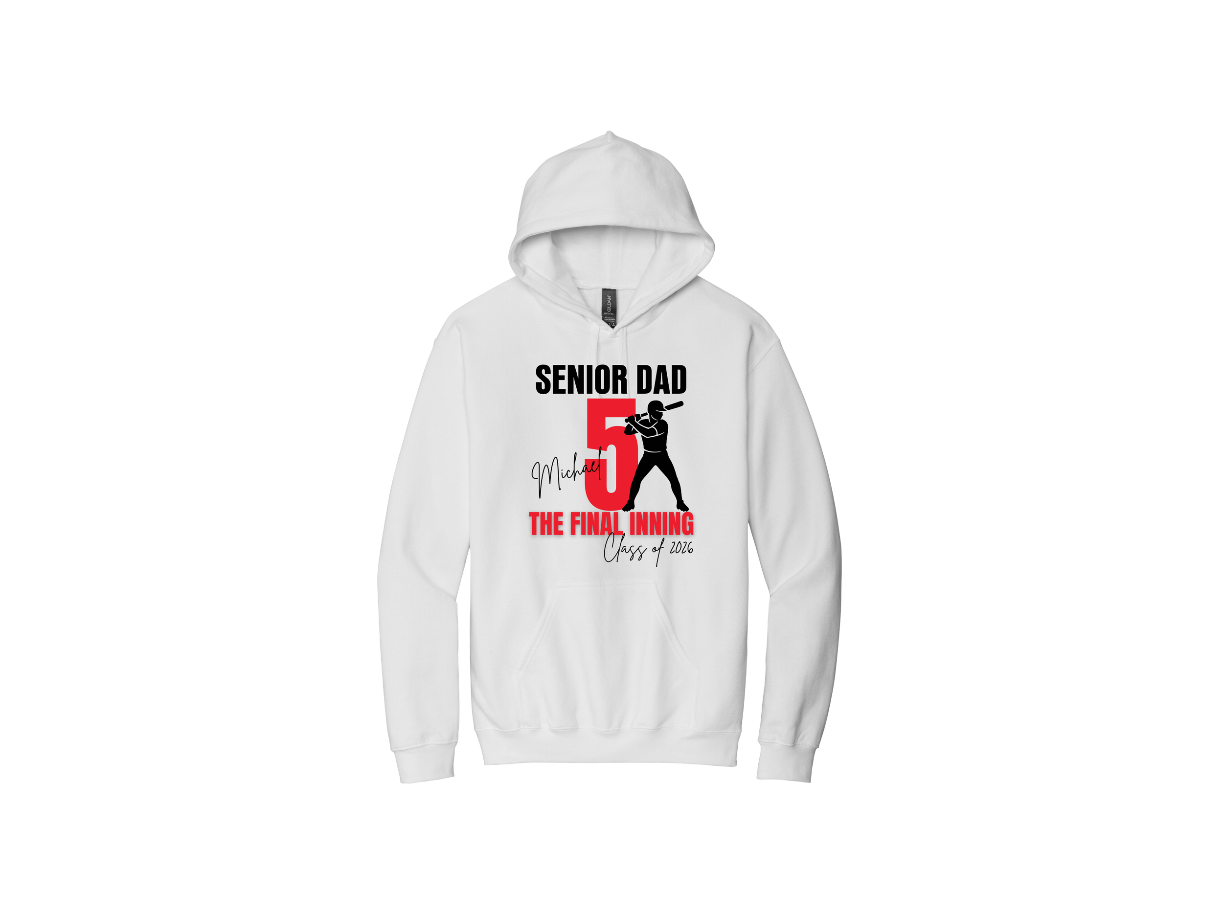 Conrad Baseball Senior Parents: Senior Dad Player Gildan Softstyle Mid-Weight Hoodie