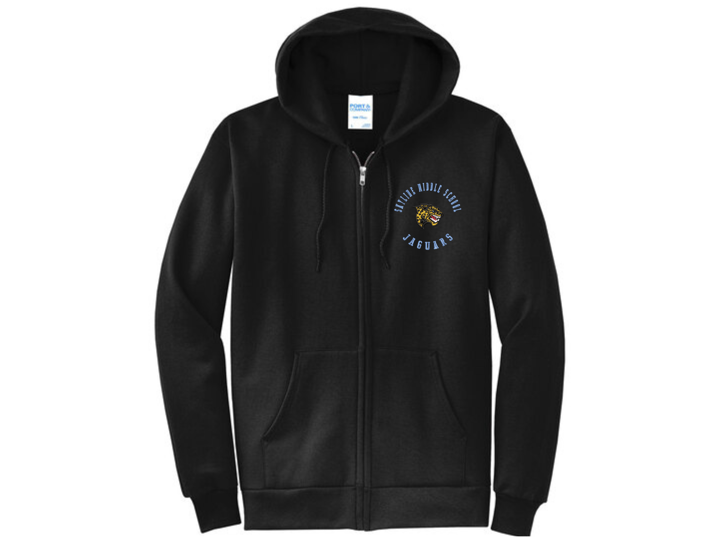Skyline MS: Skyline Middle Port & Co Core Fleece Full-Zip Hooded Sweatshirt