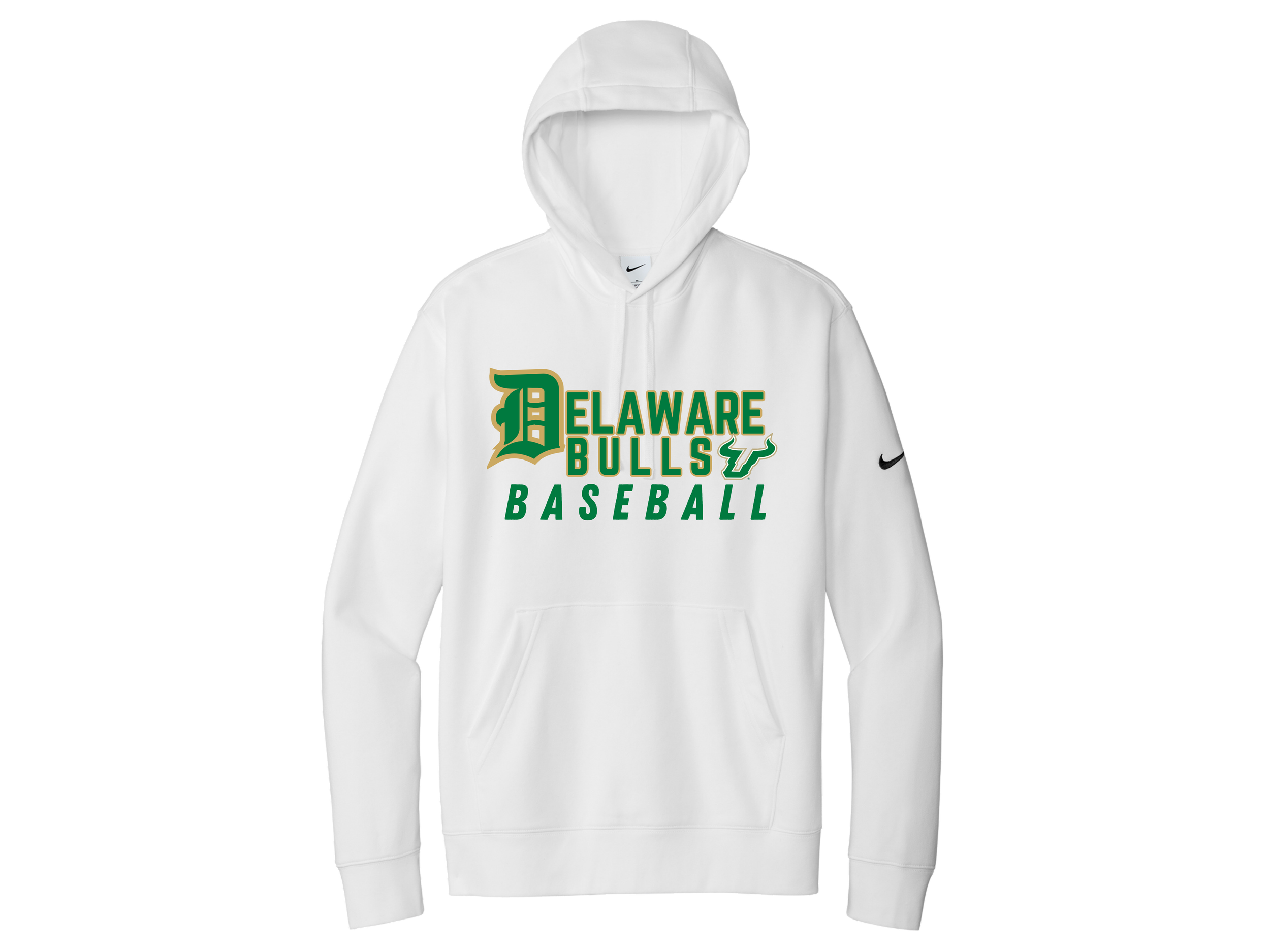 Delaware Bulls: OG Nike Club Fleece Sleeve Swoosh Pullover Hoodie