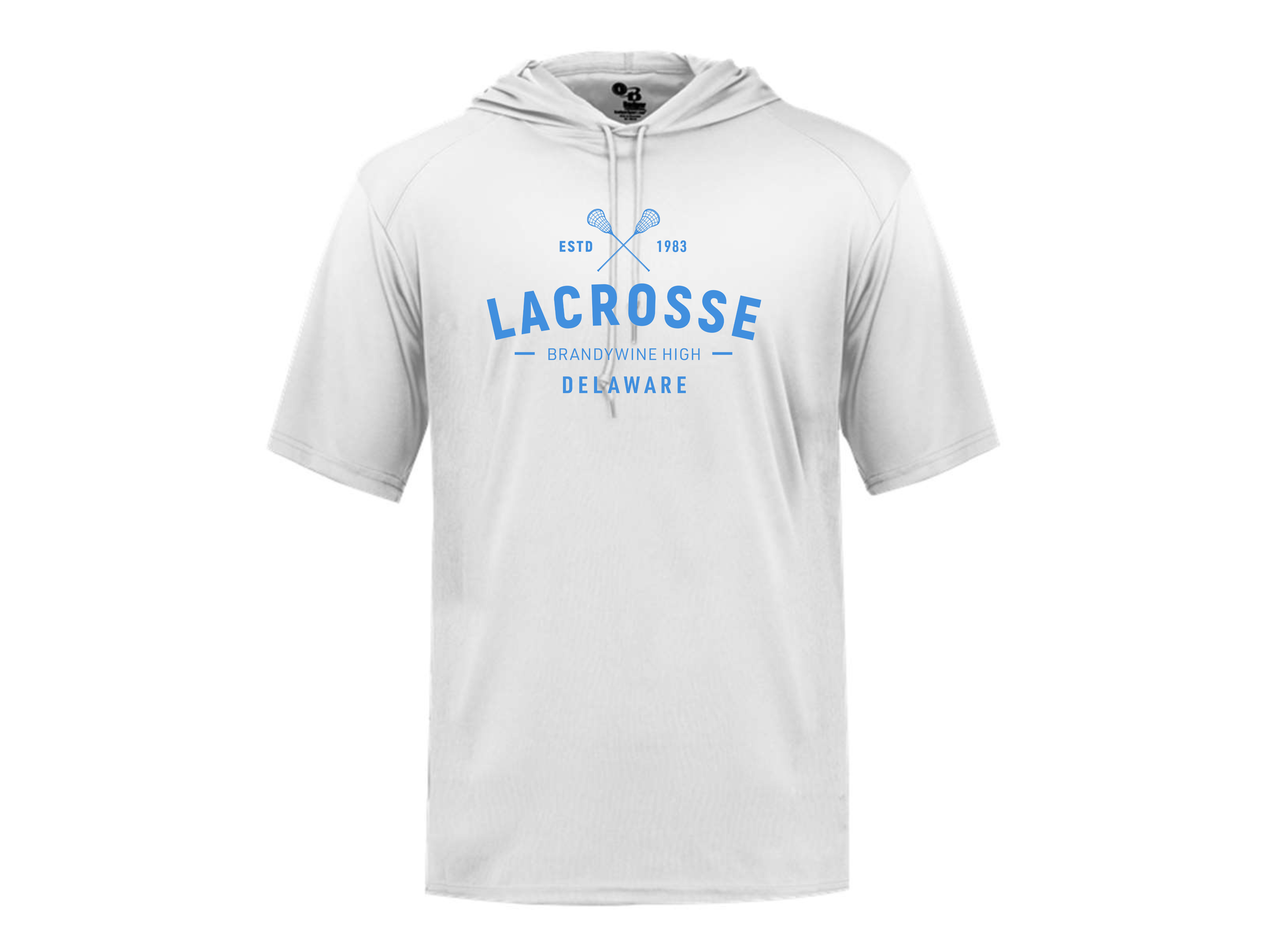 Brandywine HS Lacrosse: Collegiate Badger B-Core Hooded T-Shirt w/ Optional Customization