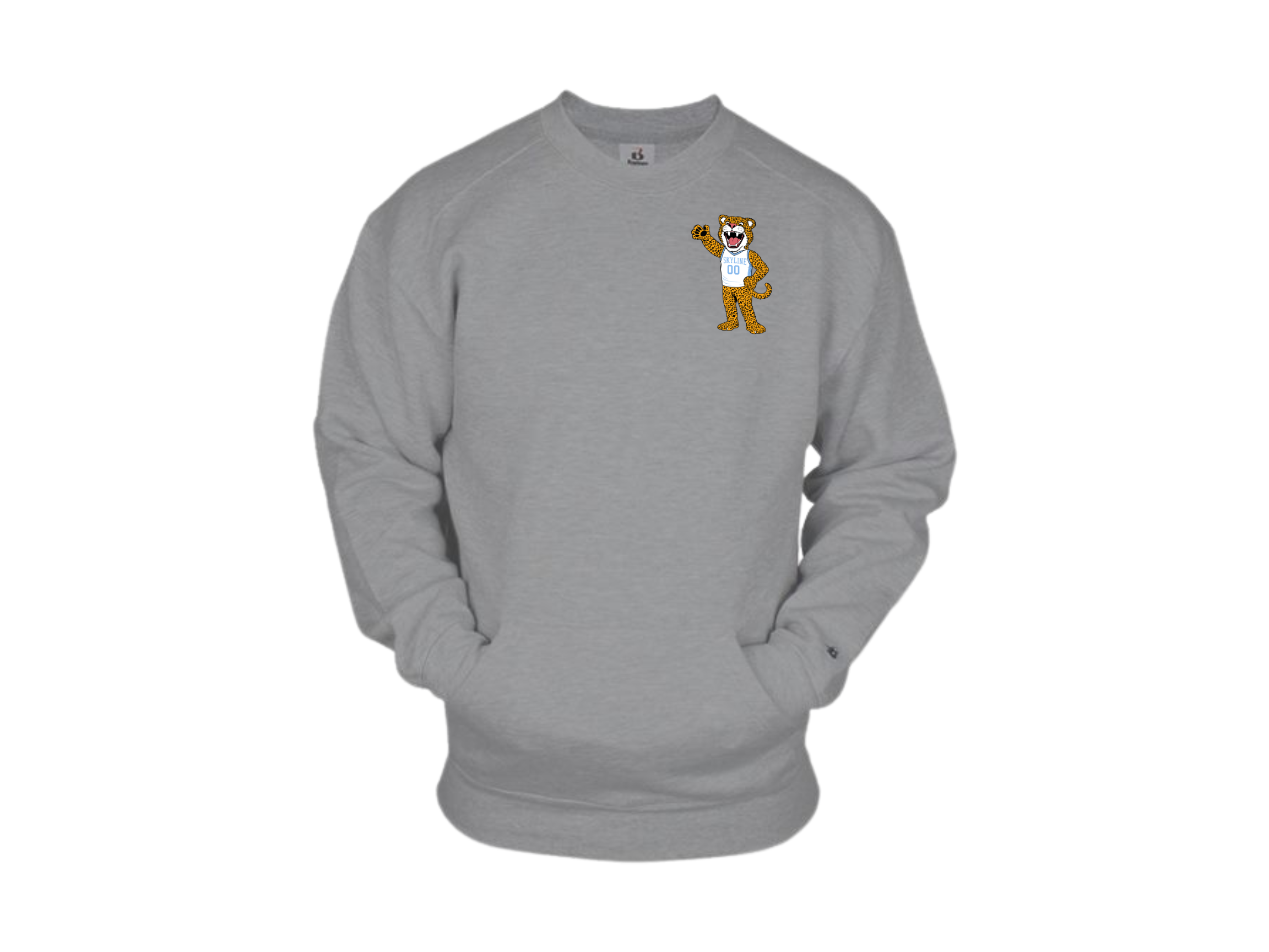 Skyline MS: Skyline Mascot Badger Pocket Crewneck Sweatshirt
