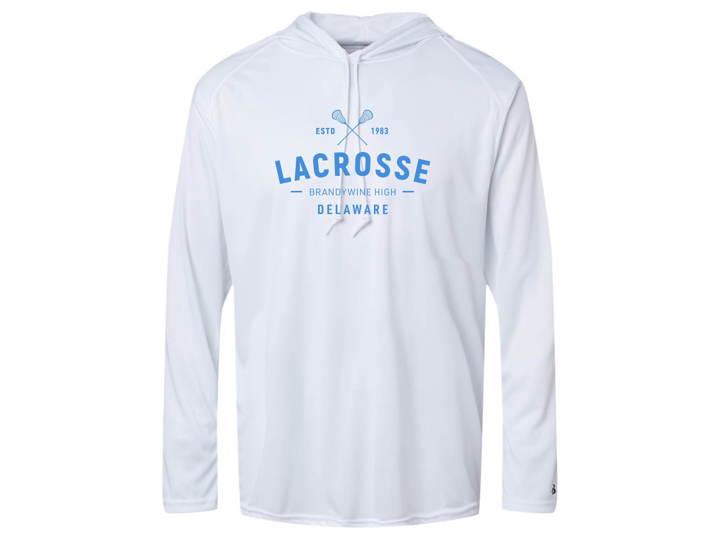 Brandywine HS Lacrosse: Collegiate Badger B-Core Hooded Long Sleeve w/ Optional Customization