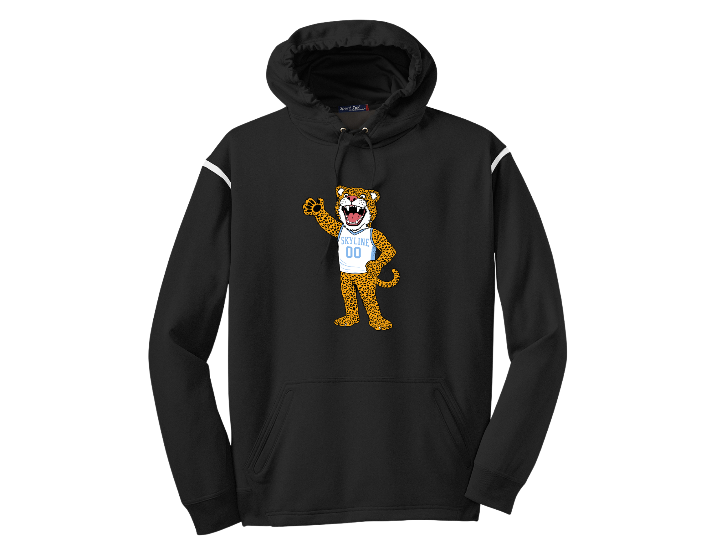 Skyline MS: Skyline Full Mascot Sport-Tek Tech Fleece Colorblock Hooded Sweatshirt