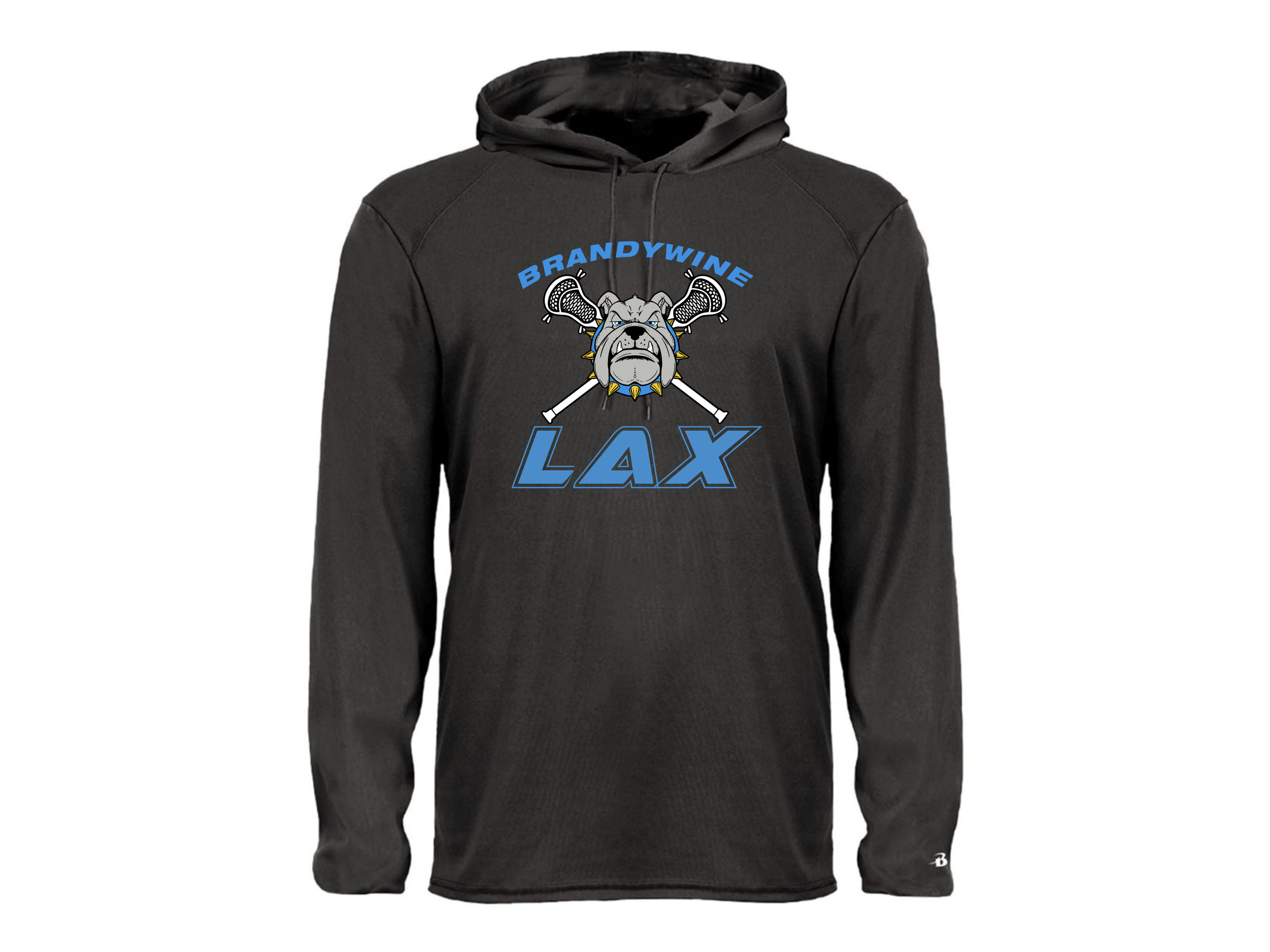 Brandywine HS Lacrosse: Bulldog LAX Badger B-Core Hooded Long Sleeve w/ Optional Customization