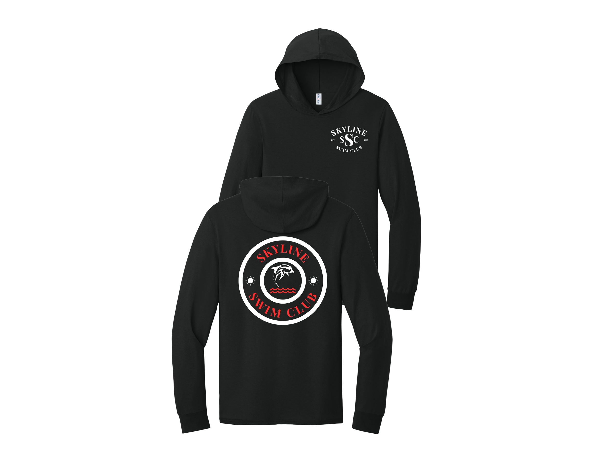 Skyline Swim Club: SSC Jerzees Classics Unisex Cotton Long Sleeve Hooded T-Shirt