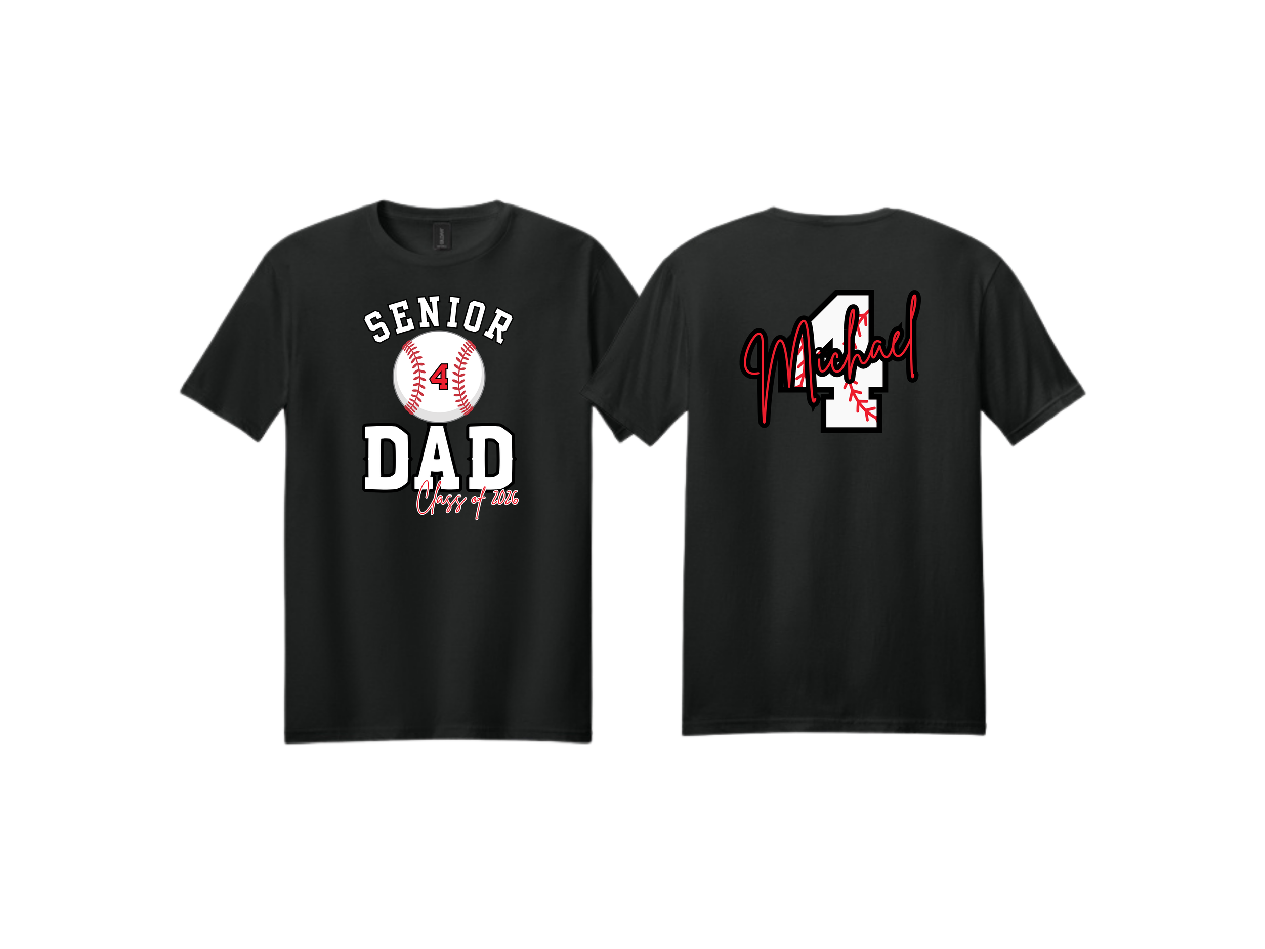 Conrad Baseball Senior Parents: Senior Dad Ball Gildan Softstyle T-Shirt