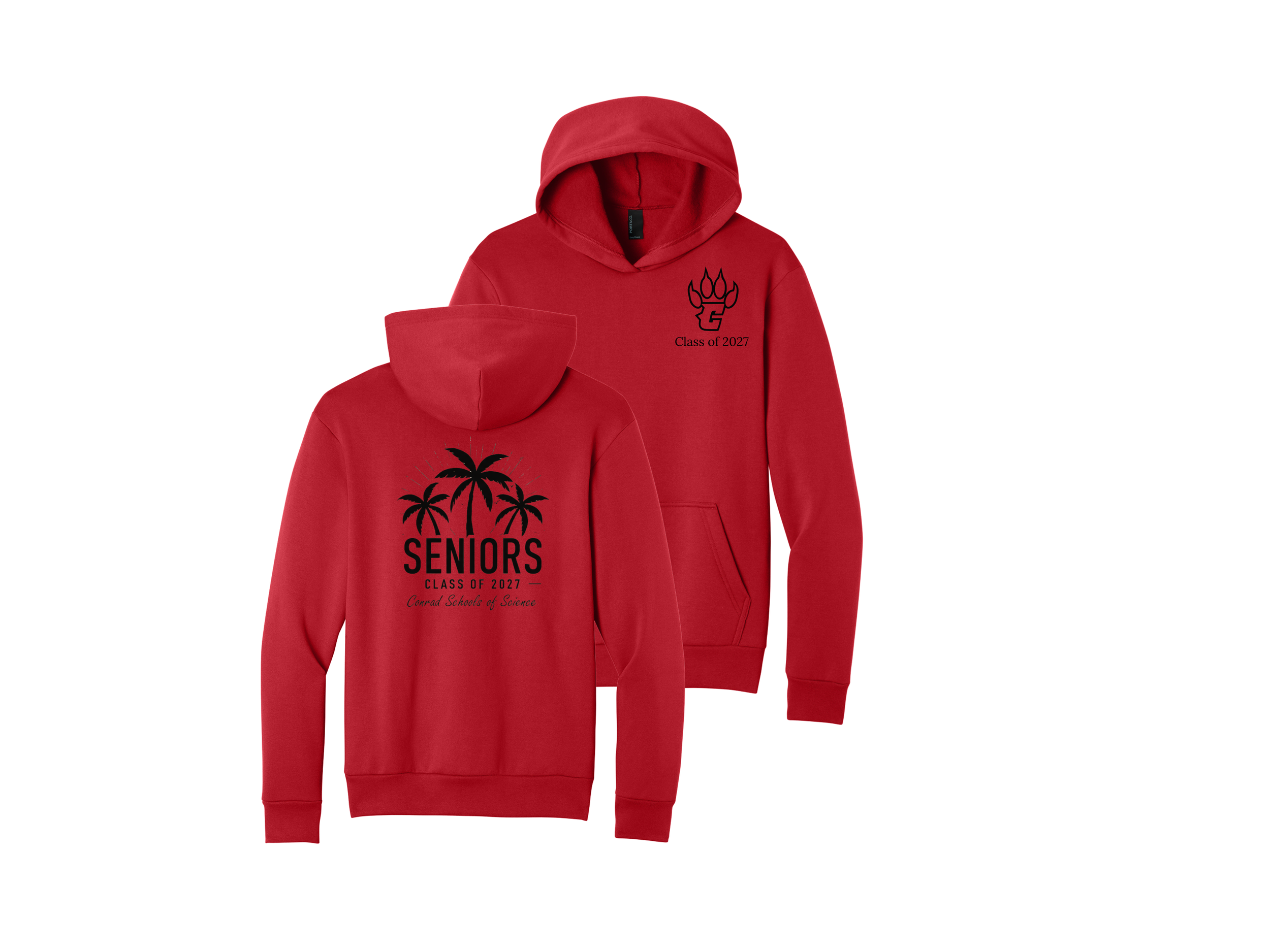 C/O 27 Senior Shop: Palm Seniors Port & Co Easy Fleece Pullover Hooded Sweatshirt