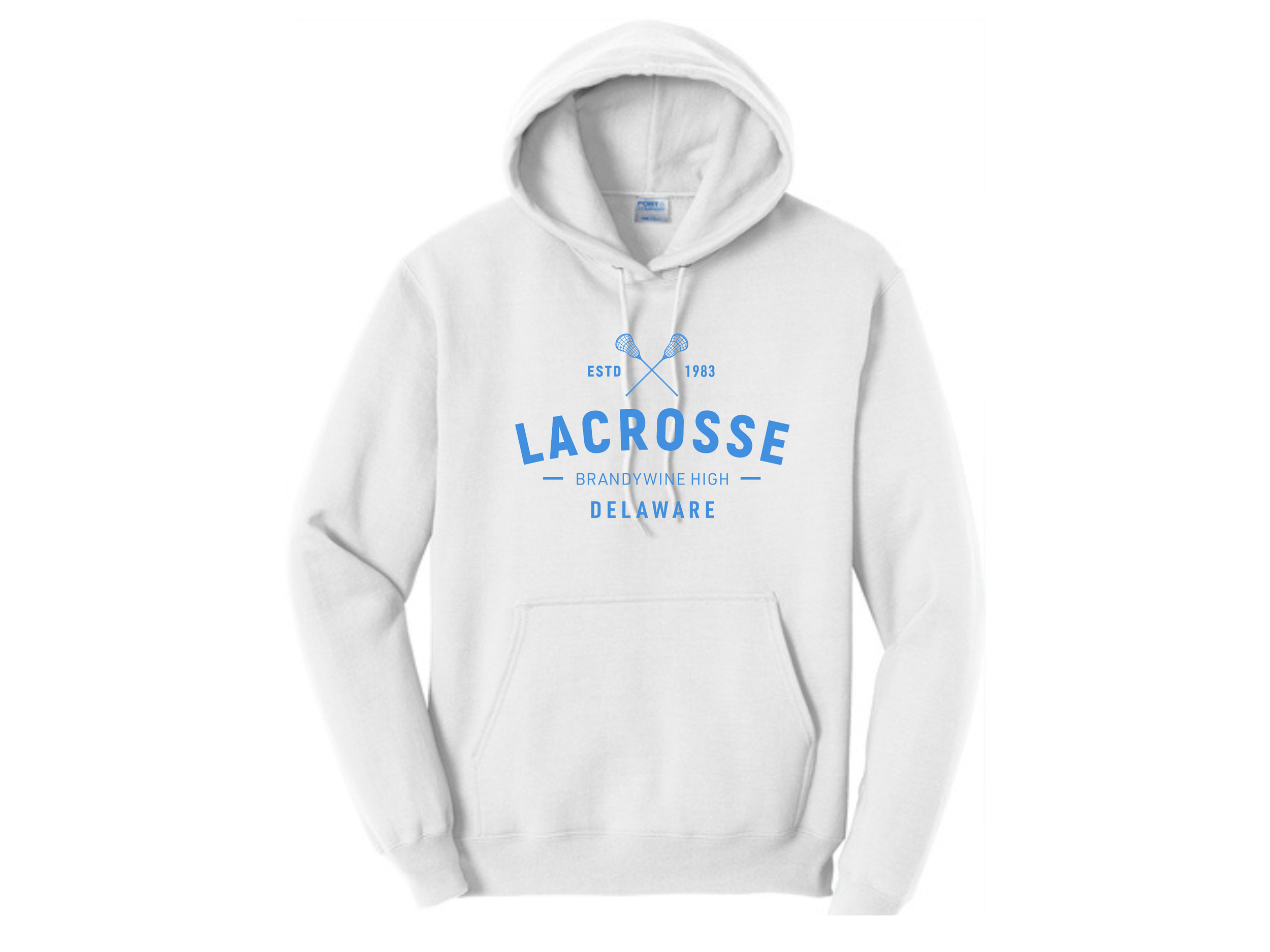 Brandywine HS Lacrosse: Collegiate Port & Company Core Fleece Pullover Hooded Sweatshirt w/ Optional Customization