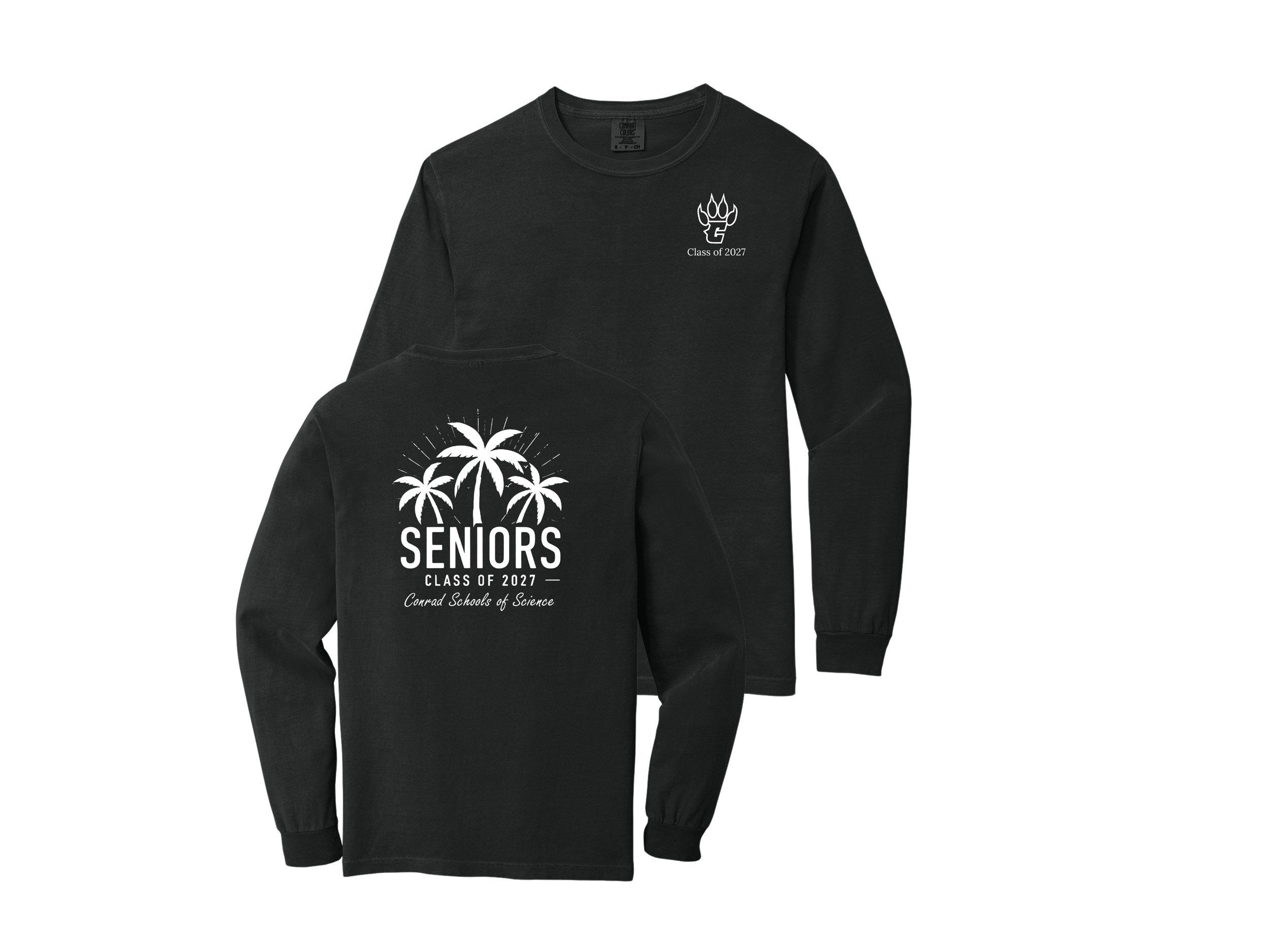 C/O 27 Senior Shop: Palm Seniors Comfort Colors Heavyweight Ring Spun Long Sleeve Tee