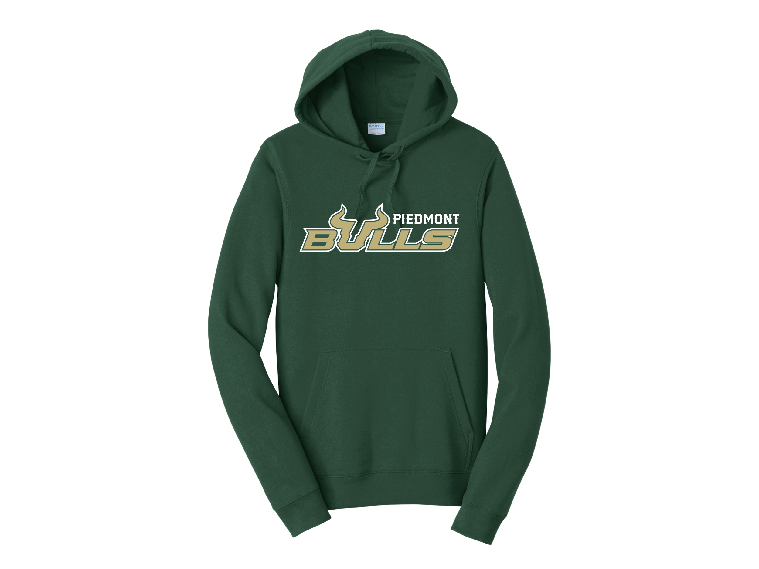 Piedmont 12u: Bulls U Port & Co Fan Favorite Fleece Pullover Hooded Sweatshirt