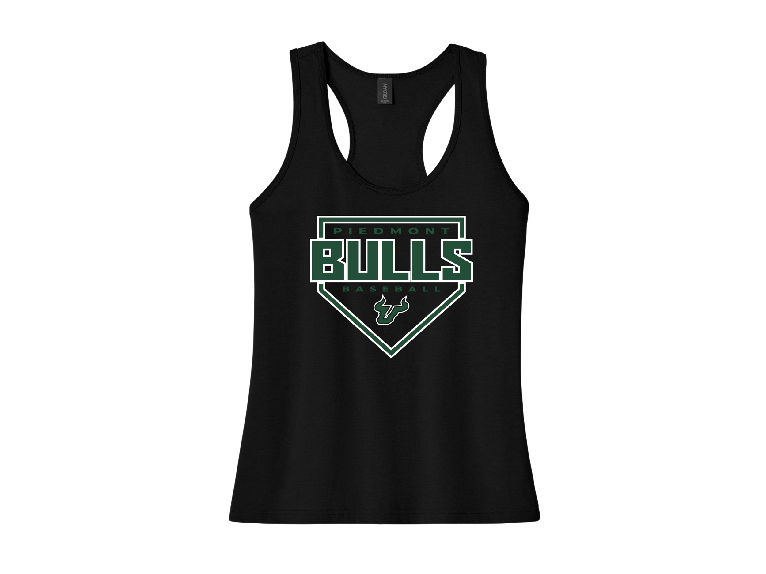 Piedmont 12u: Bulls Plate Women's Gildan Softstyle Women’s CVC Racerback Tank