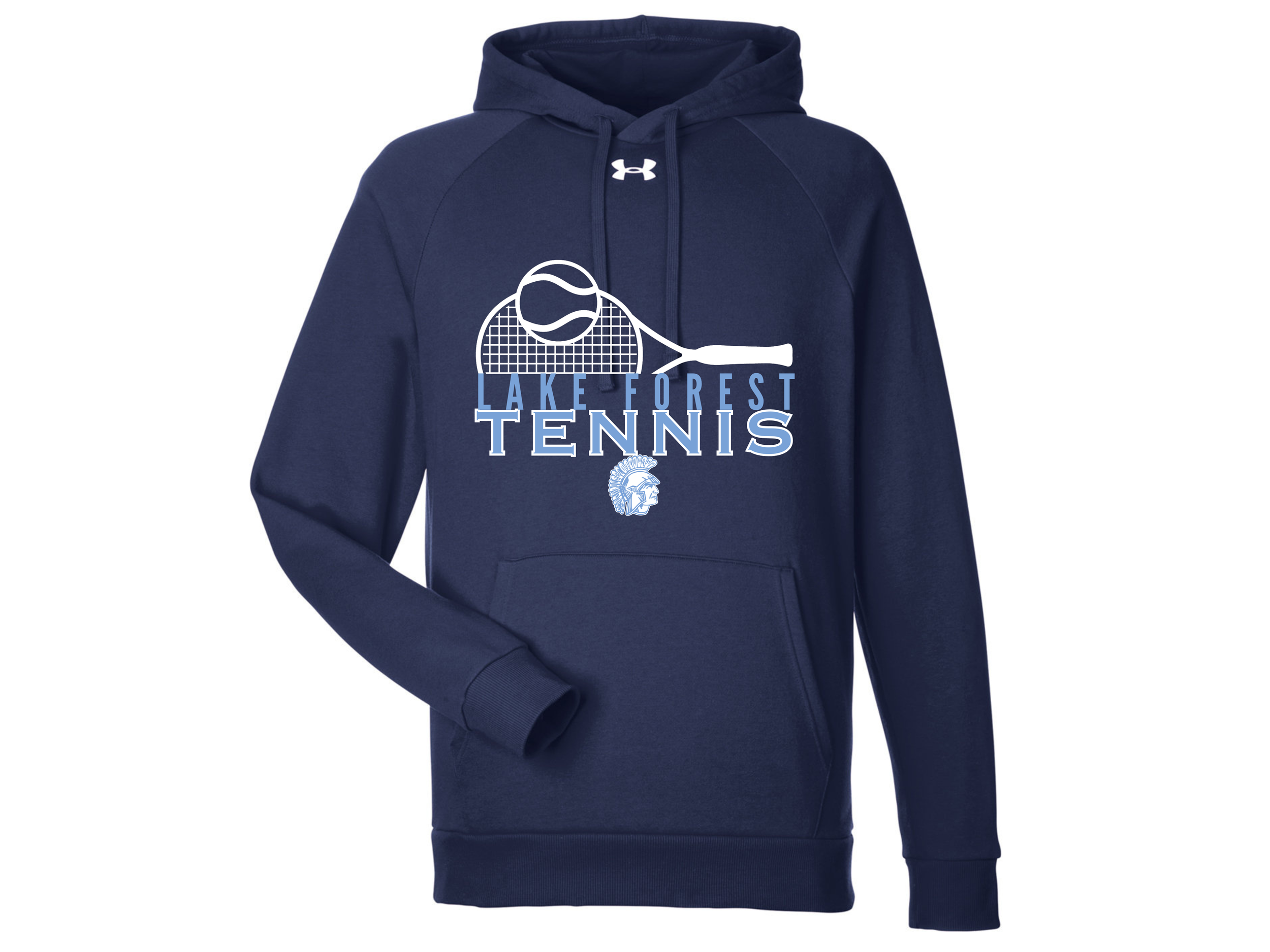 Lake Forest Tennis: LF Tennis Navy Under Armour Men's Rival Fleece Hooded Sweatshirt