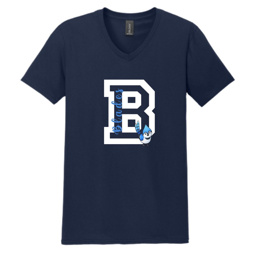 Blades: Blades B Gildan Softstyle Women's Fit V-Neck T-Shirt