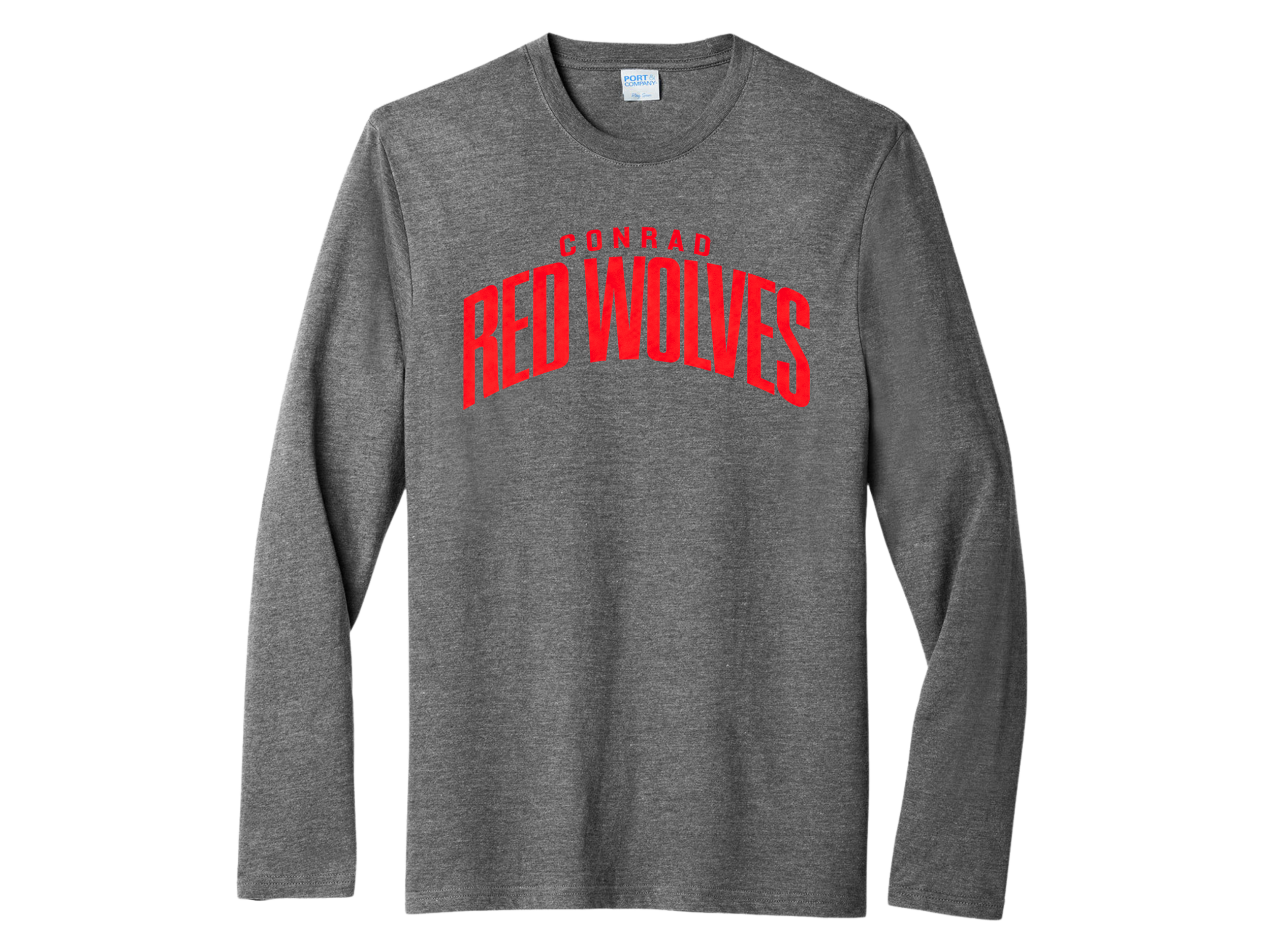 Conrad: Conrad Red Wolves Port & Co Tri-Blend Long Sleeve
