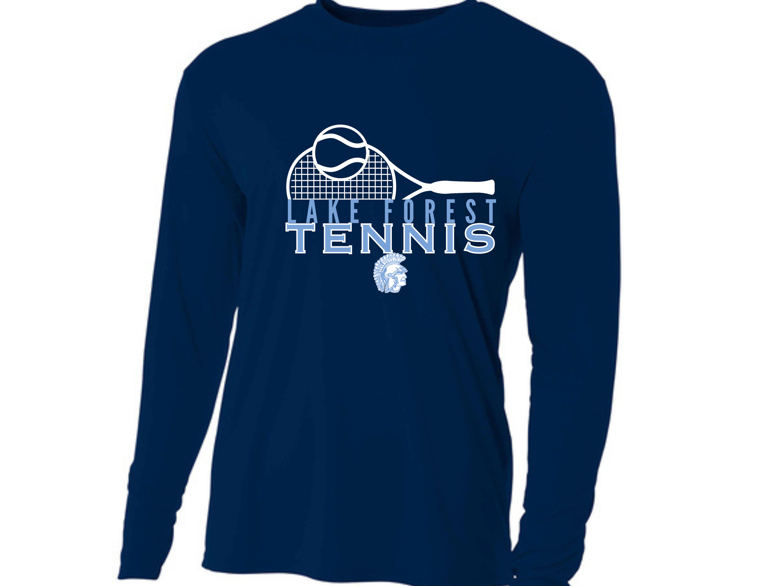 Lake Forest Tennis: LF Tennis Navy A4 Sport Performance Long Sleeve