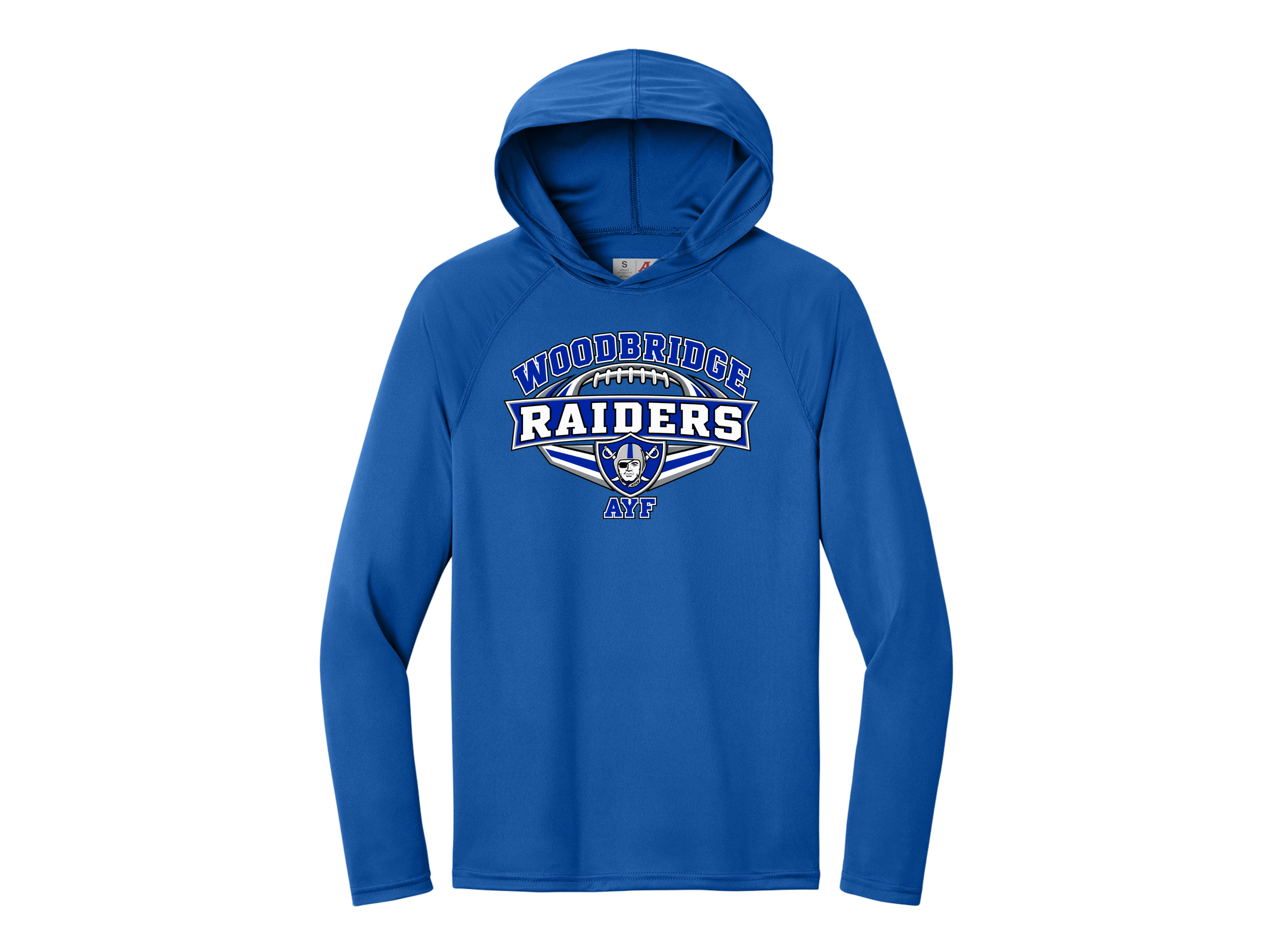 Woodbridge AYF: Raiders A4 Youth & Adult Long Sleeve Hooded T-Shirt - w/ Optional Customization