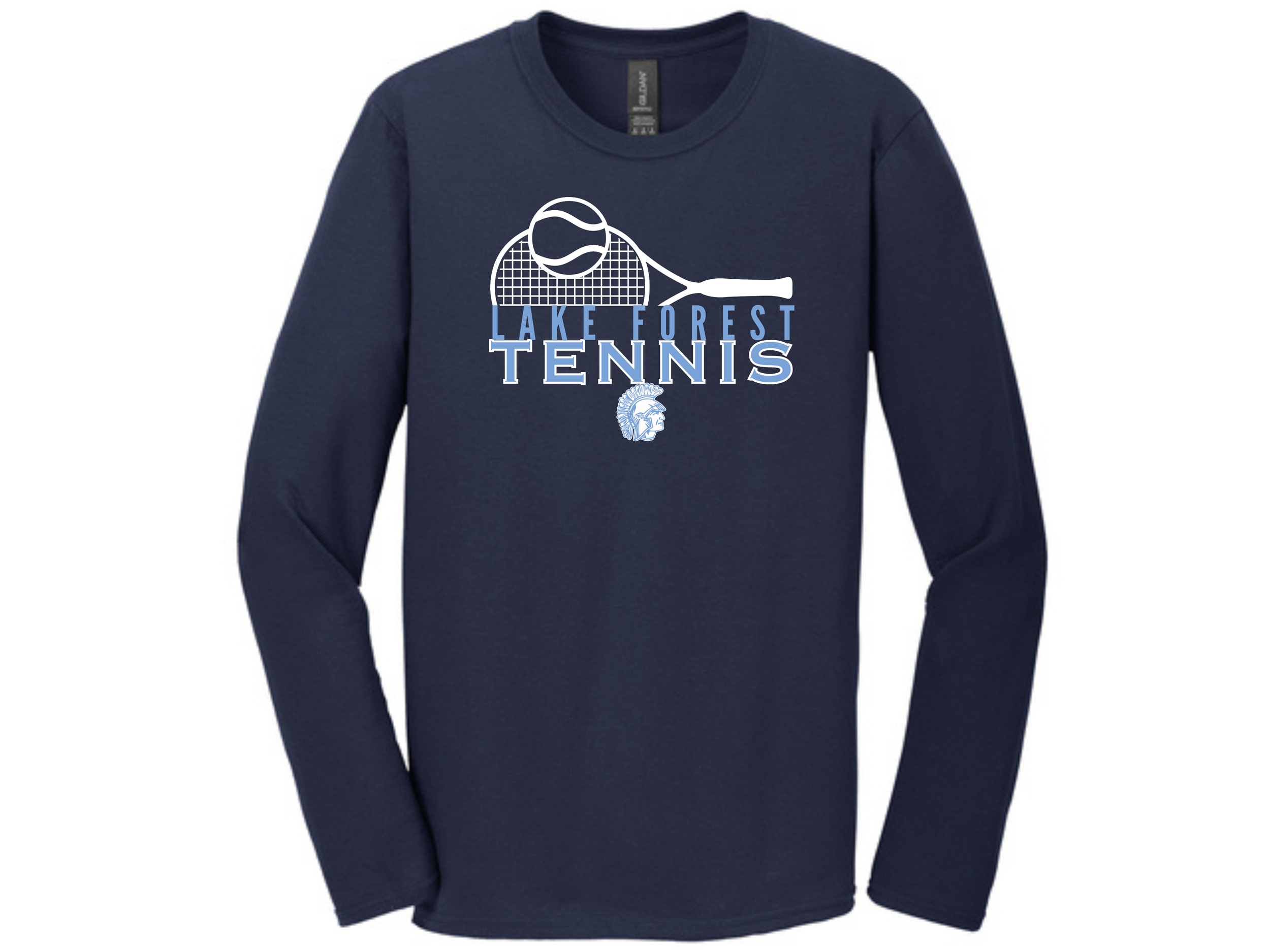 Lake Forest Tennis: LF Tennis Navy Gildan Softstyle Long Sleeve T-shirt