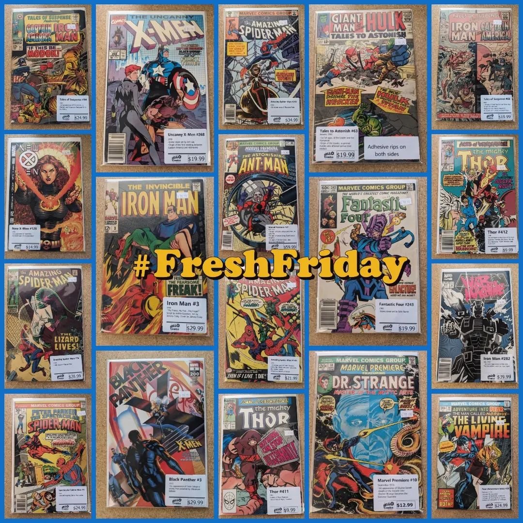 Our normal #FreshFriday post is back and better than ever!!!! We've got all our long boxes prepped, tons of funko and action figures, and a handful of graphic novels for Friday Morning ✨