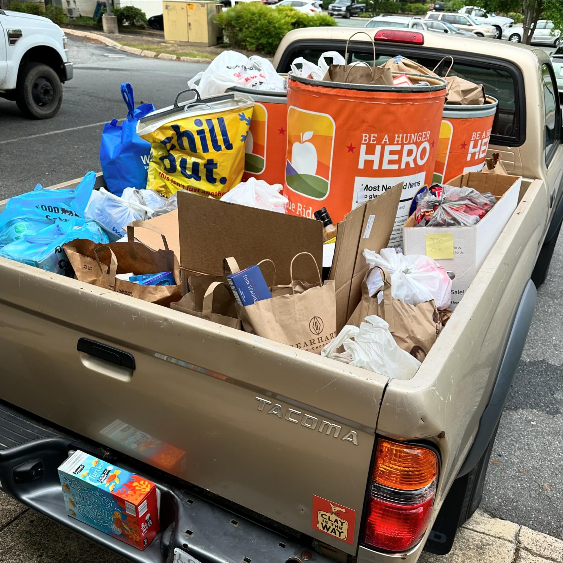 WOW! How can I tell this is the biggest food drive we&rsquo;ve ever had in ten years? Because this truck is stuffed to absolute capacity - the cab too - and I still have to pick up Downtown&rsquo;s donations. I&rsquo;ve never had to use every last ou