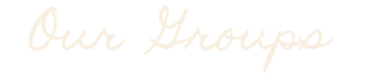 Text that reads 'Our Groups' in cursive script.