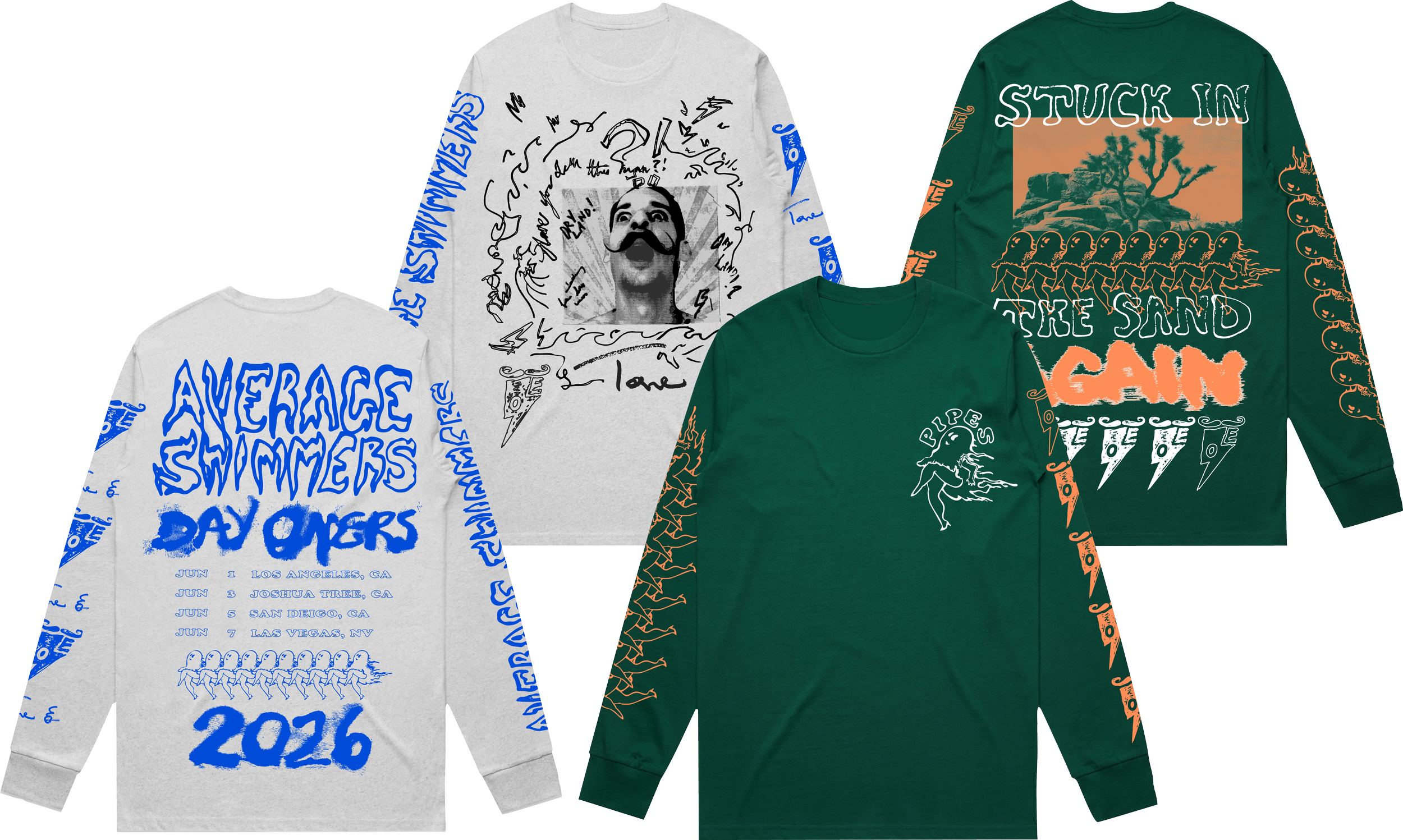 Pipes And Average Swimmers tees