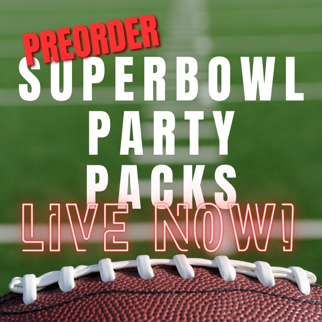 Kick off your Super Bowl celebration in style with our exclusive Super Bowl Party Packs, featuring a delectable spread of crowd-pleasers like wings, pulled pork, mac 'n' cheese, and an array of mouthwatering delights. Ensure your game day gathering i