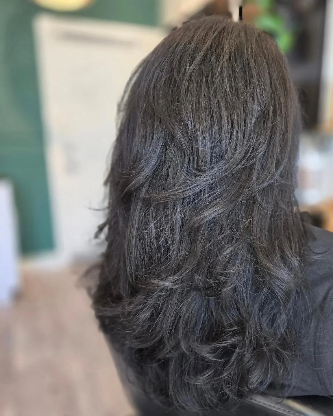 Dark fall colors are starting.  Love this thick layered dark (grey coverage) color.