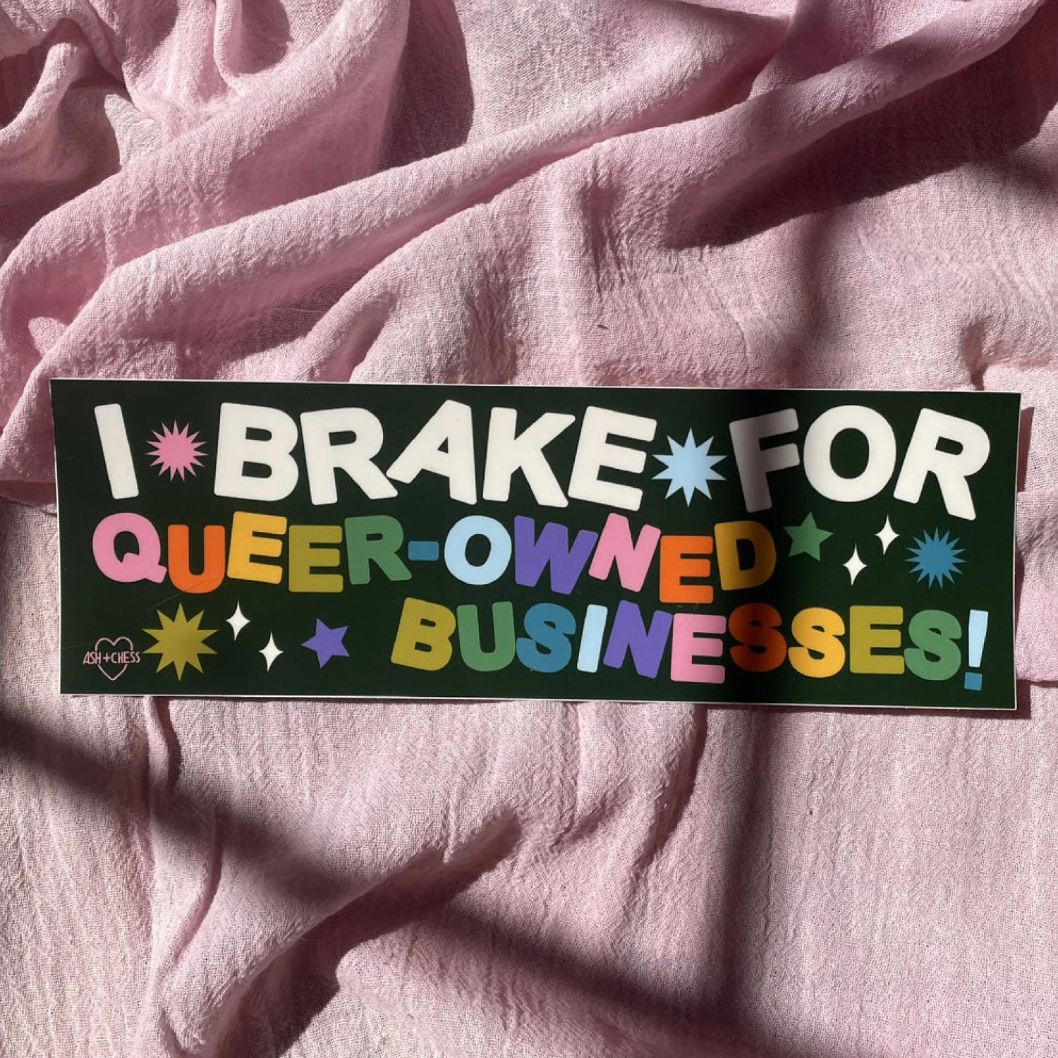 Ash and Chess-Honk for Queer Owned Businesses Bumper Sticker-Famm.jpg